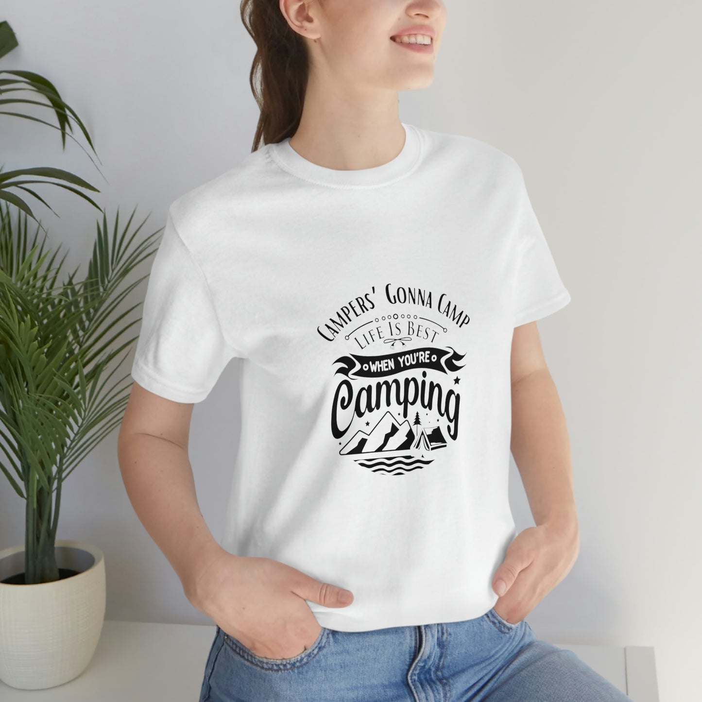 ‘Campers gonna camp’ Unisex Jersey Short Sleeve Tee