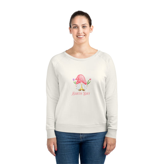 ‘Preserve your garden home, for the love of a happy gnome’ Eco-Friendly. Printed Front & Back. Women's Dazzler Relaxed Fit Sweatshirt