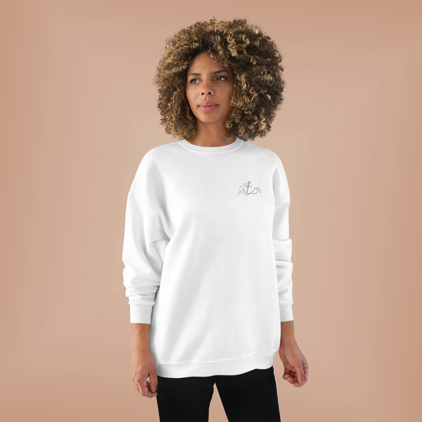 ‘Ship Faced Aquaholic’ Printed Front & Back Unisex EcoSmart® Crewneck Sweatshirt