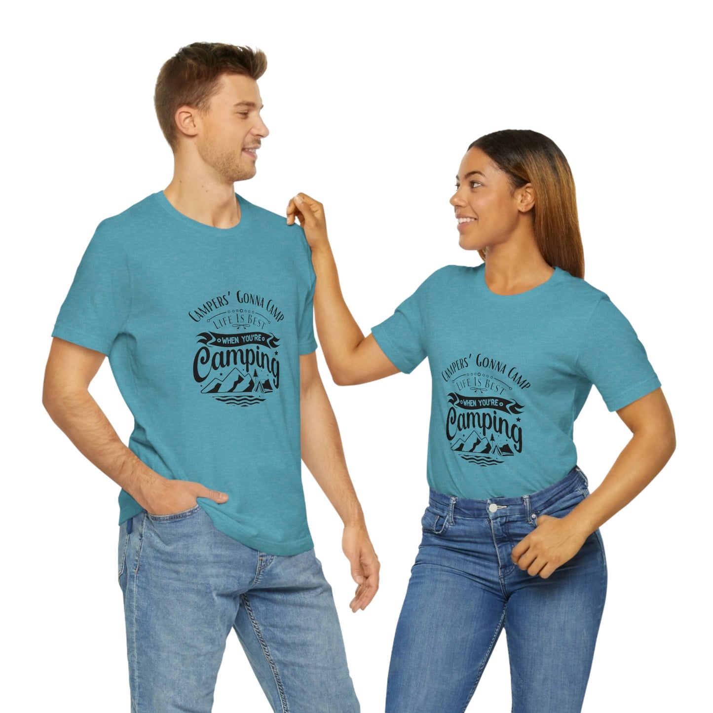 ‘Campers gonna camp’ Unisex Jersey Short Sleeve Tee