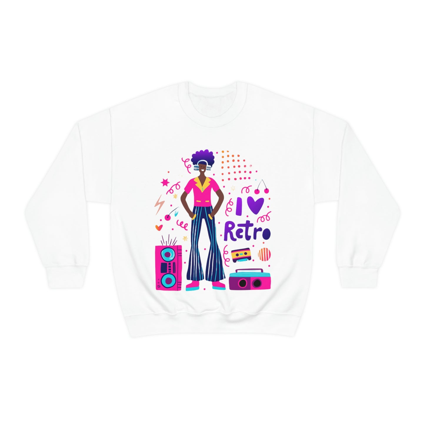 Sudadera de cuello redondo unisex Heavy Blend™ 'I love Retro'