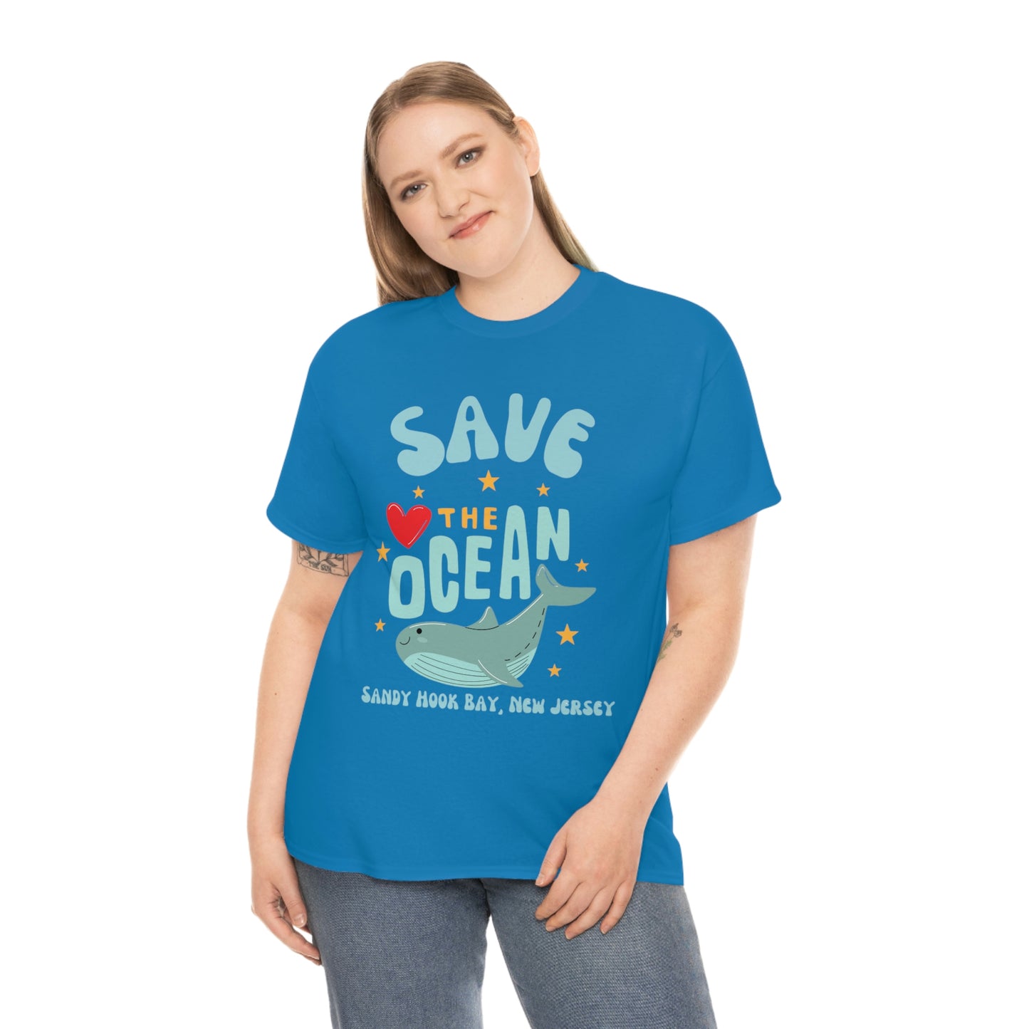 ‘Save the Ocean. Sandy Hook Bay, New Jersey’  ORIGINAL DESIGN Heavy Cotton Tee