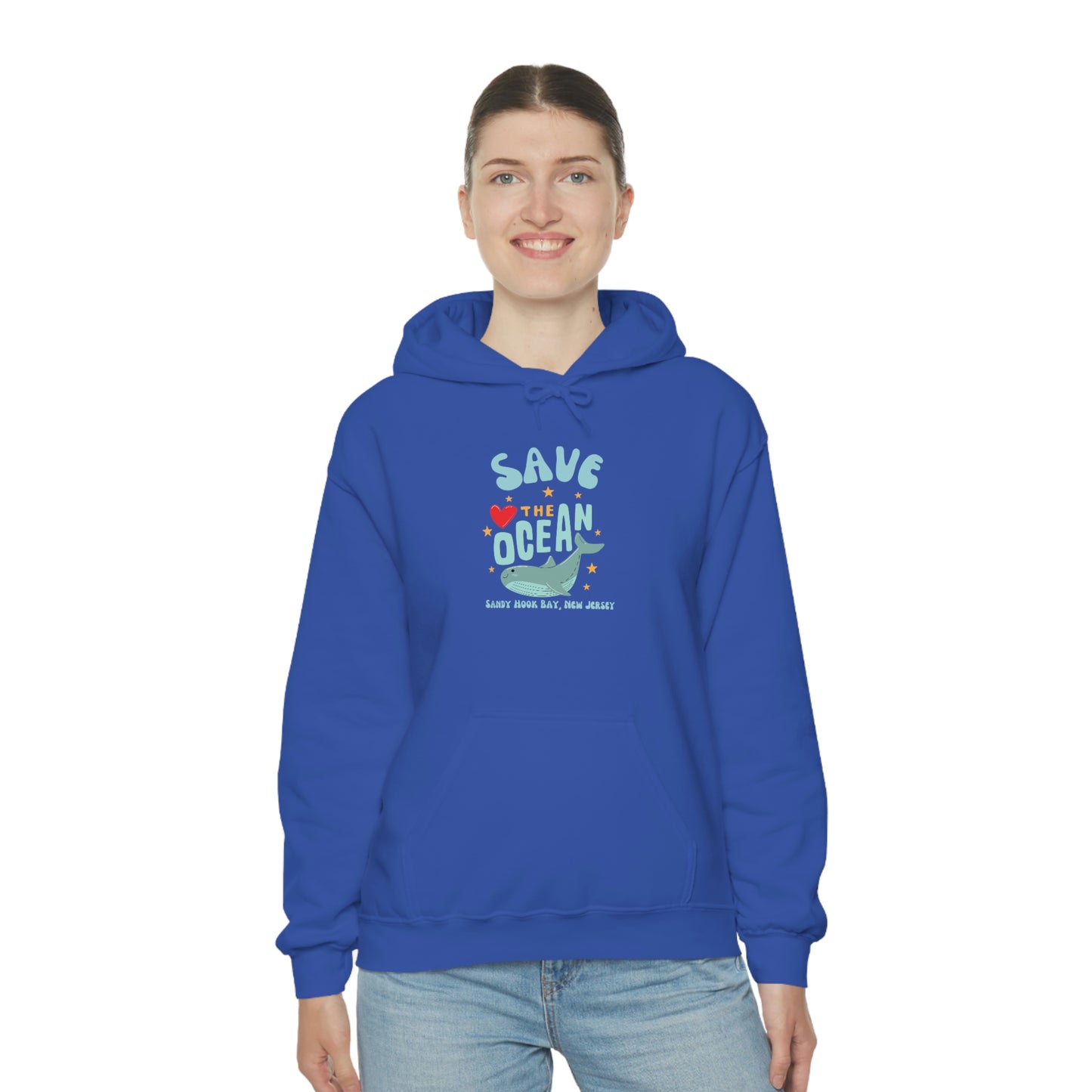 ‘Save the Ocean. Sandy Hook Bay, N.J’ ORIGINAL DESIGN Unisex Heavy Blend™ Hooded Sweatshirt