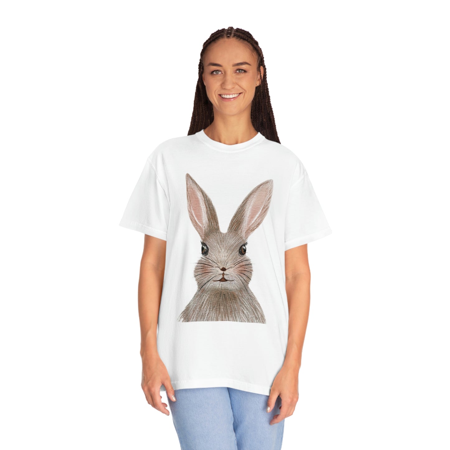 ‘Bunny’ Printed Front & Back. Unisex Garment-Dyed T-shirt