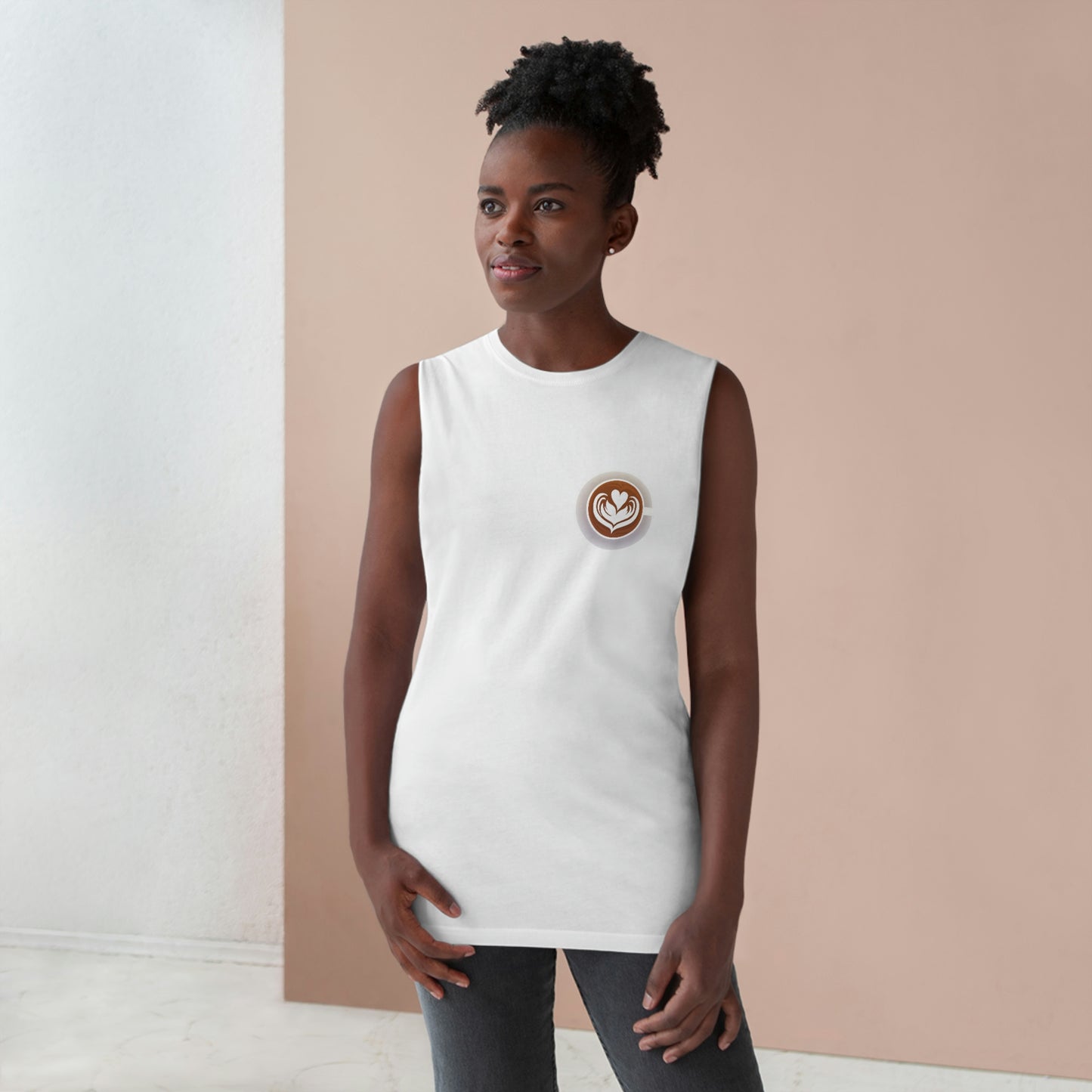 ‘More espresso, Less depresso’ Printed Front & Back.  Unisex Barnard Tank