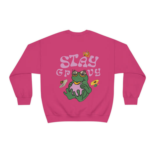 ‘Stay Groovy’ Printed on Both sides.  Unisex Heavy Blend™ Crewneck Sweatshirt