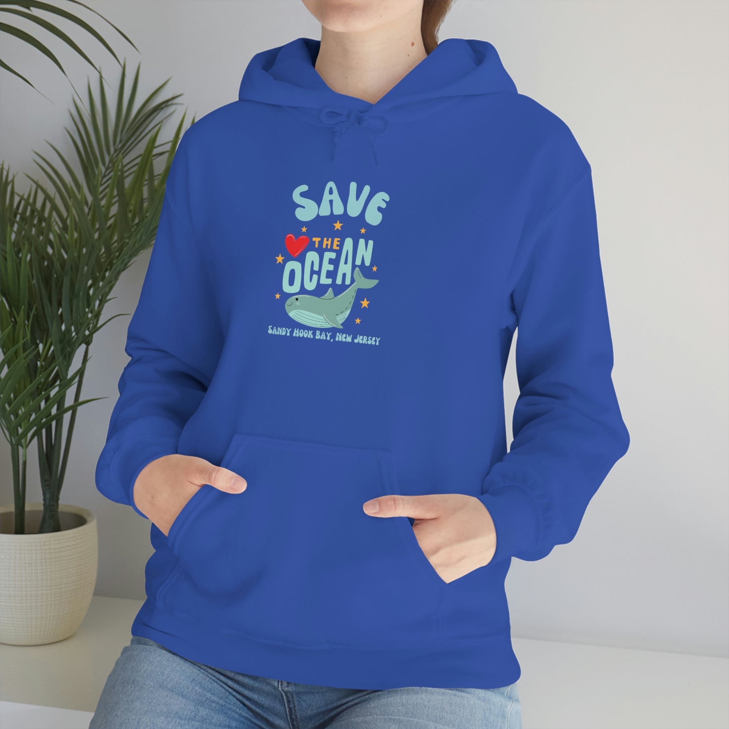 ‘Save the Ocean. Sandy Hook Bay, N.J’ ORIGINAL DESIGN Unisex Heavy Blend™ Hooded Sweatshirt