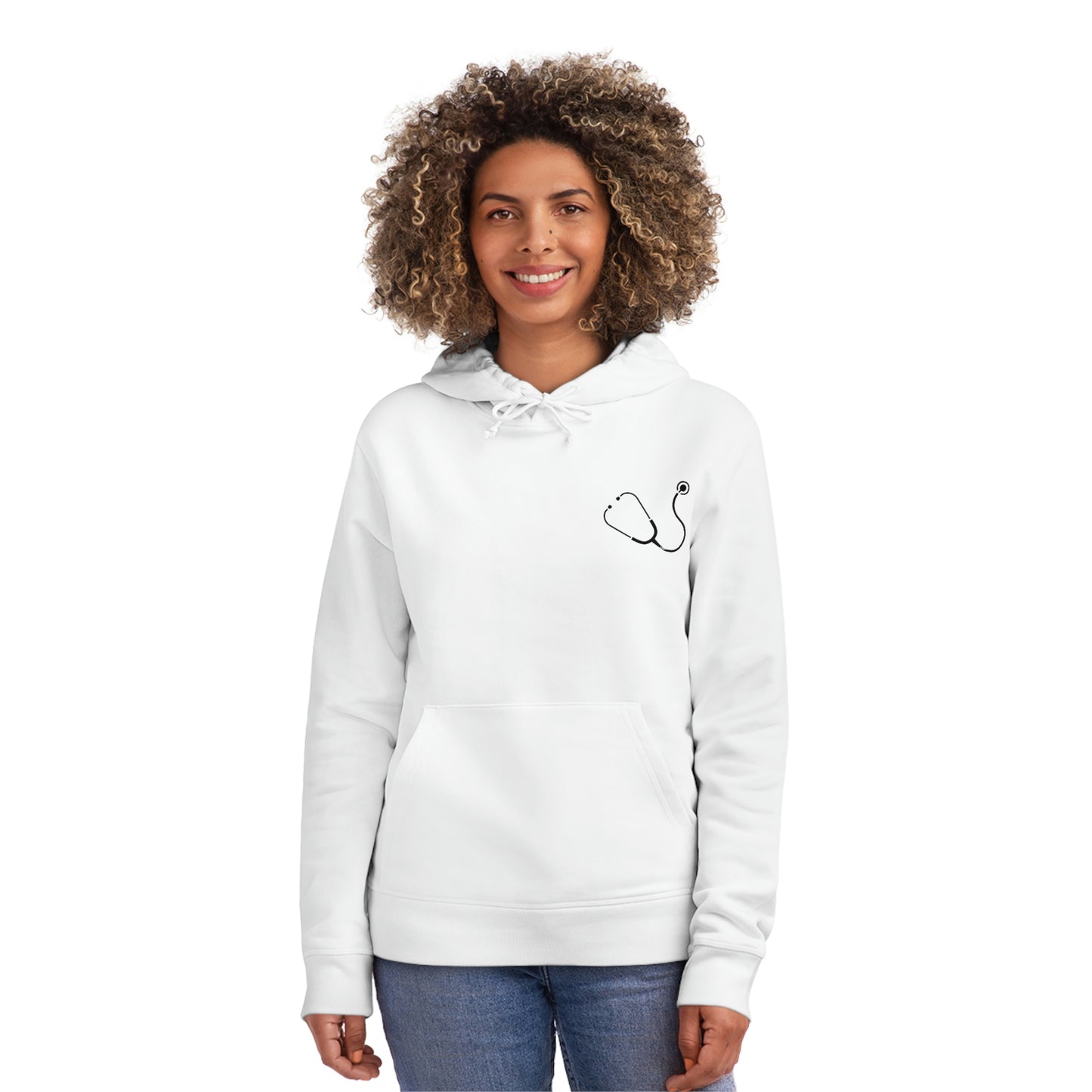 'Livin' The Nurse Life' impreso en ambos lados. Sudadera con capucha baterista unisex