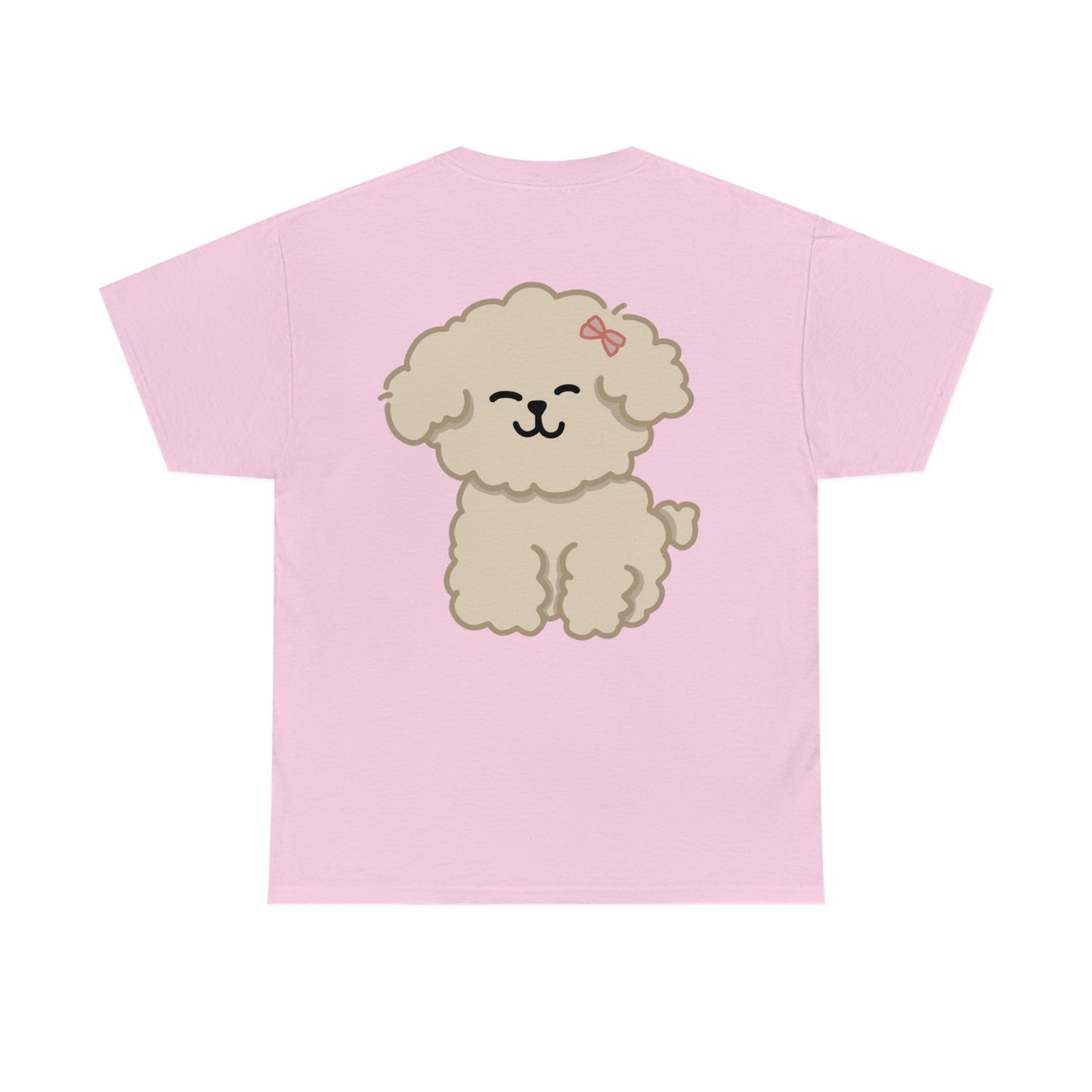 ‘Pocket Puppy’ Printed Front & Back. Unisex Heavy Cotton Tee