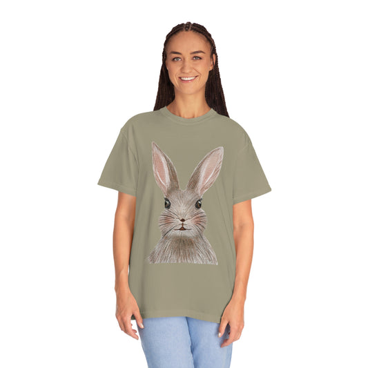 ‘Bunny’ Printed Front & Back. Unisex Garment-Dyed T-shirt