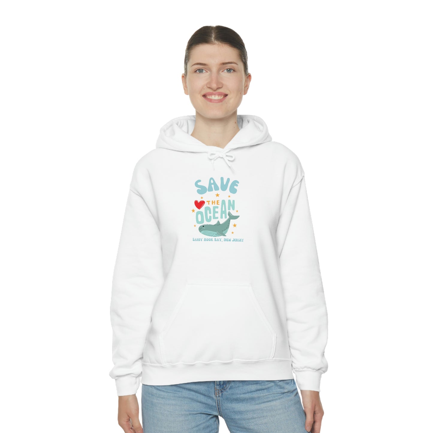 ‘Save the Ocean. Sandy Hook Bay, N.J’ ORIGINAL DESIGN Unisex Heavy Blend™ Hooded Sweatshirt