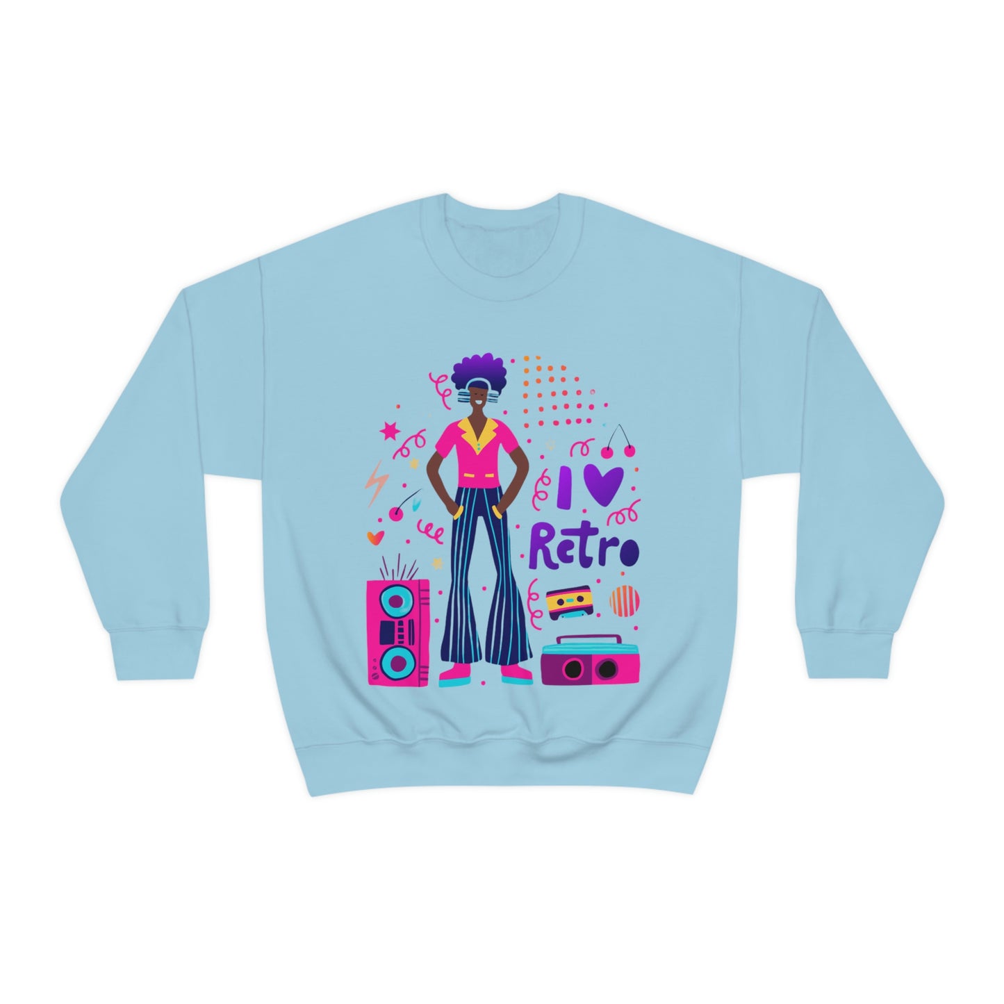 Sudadera de cuello redondo unisex Heavy Blend™ 'I love Retro'