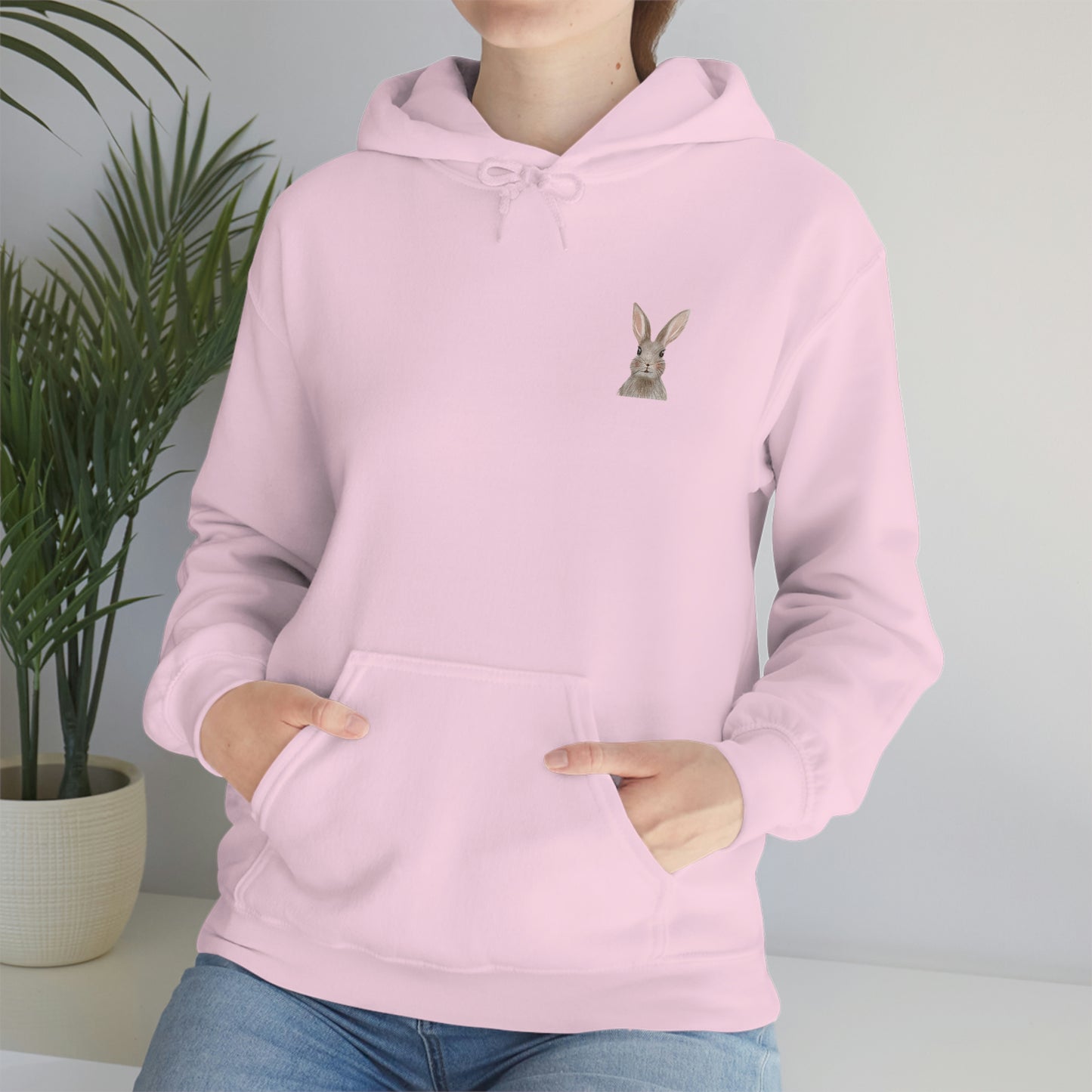 ‘Bunny’ Printed Front & Back.  Unisex Heavy Blend™ Hooded Sweatshirt