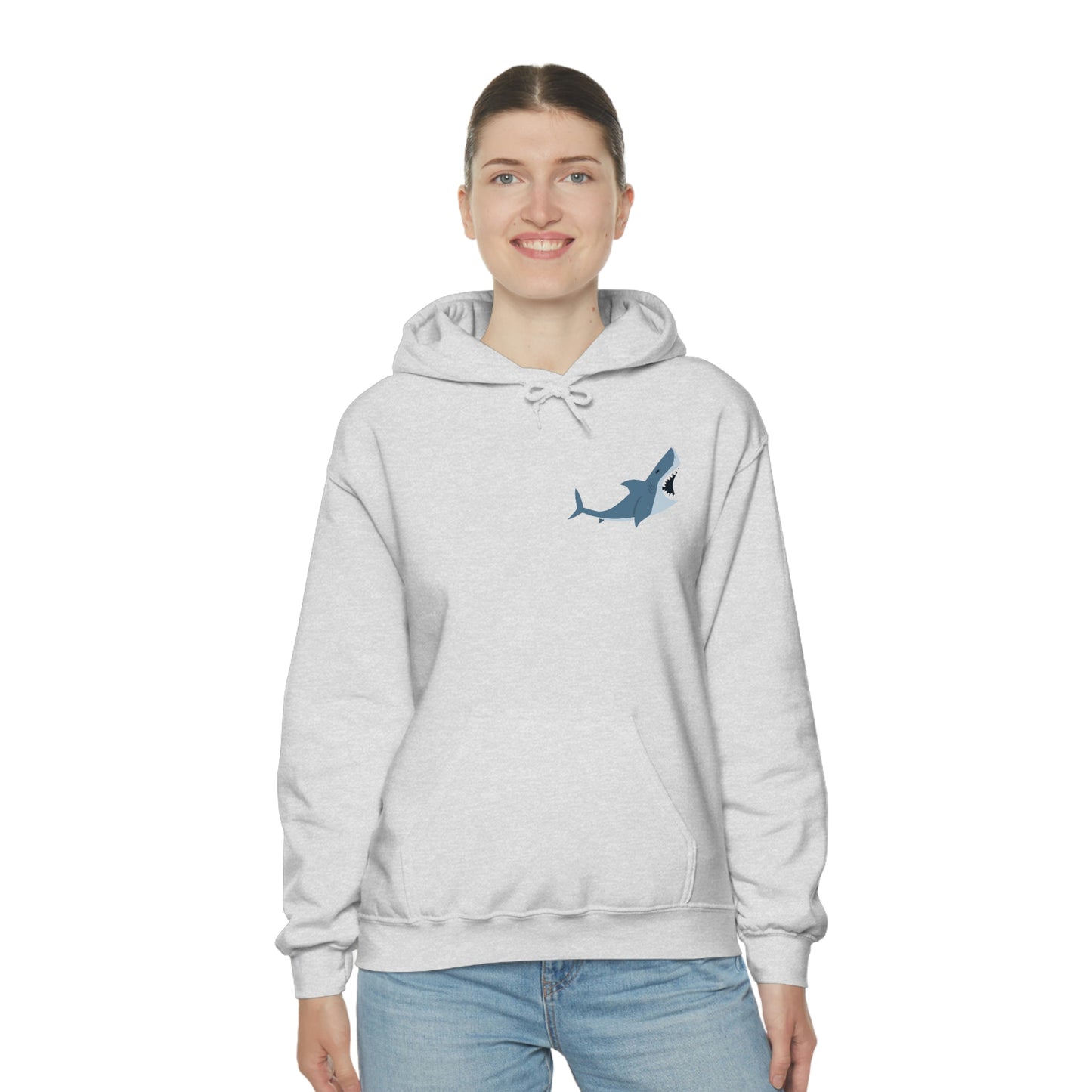 ‘Reel Women Fish’ Printed on both sides. Unisex Heavy Blend™ Hooded Sweatshirt