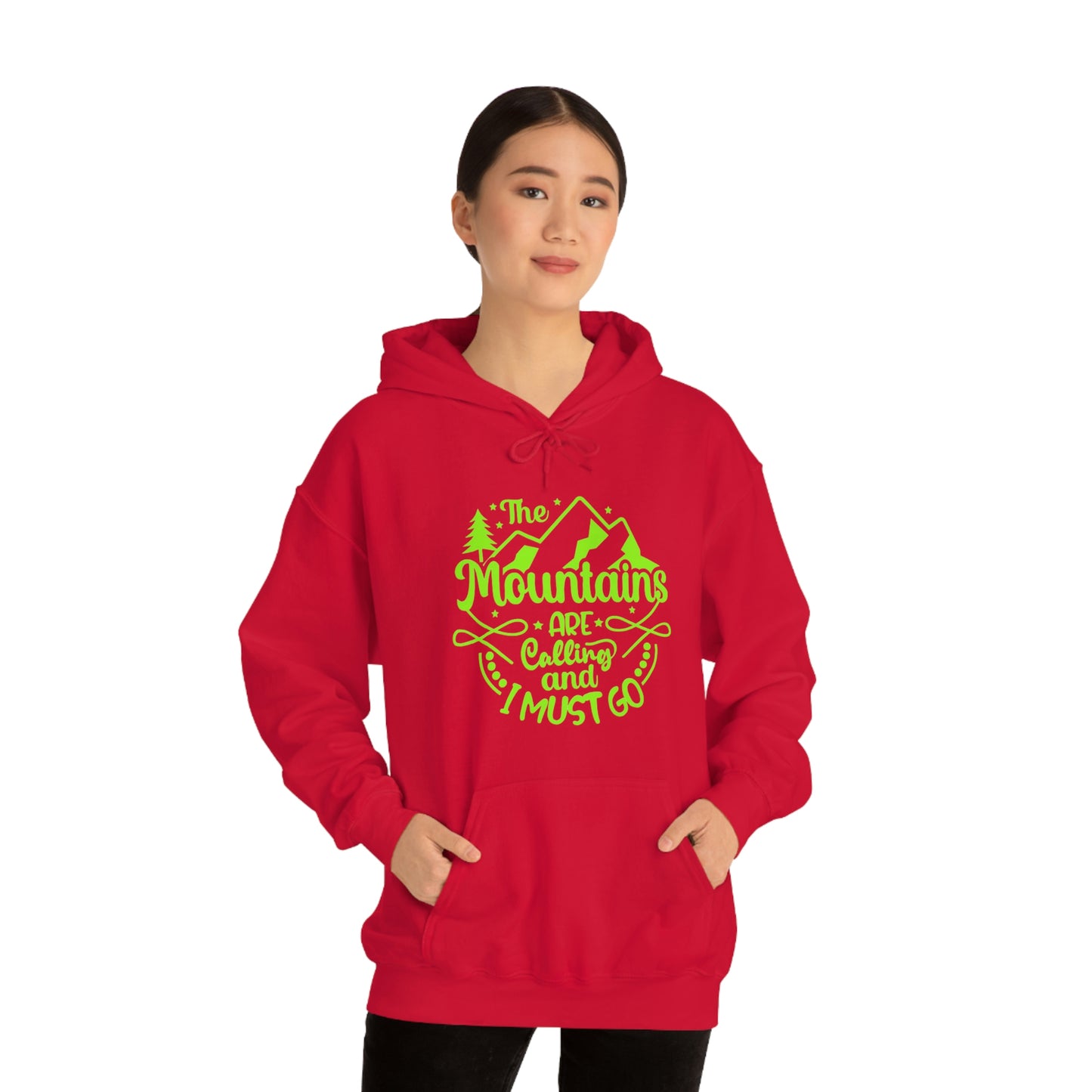 'Las montañas están llamando y debo irme' Sudadera con capucha unisex Heavy Blend™