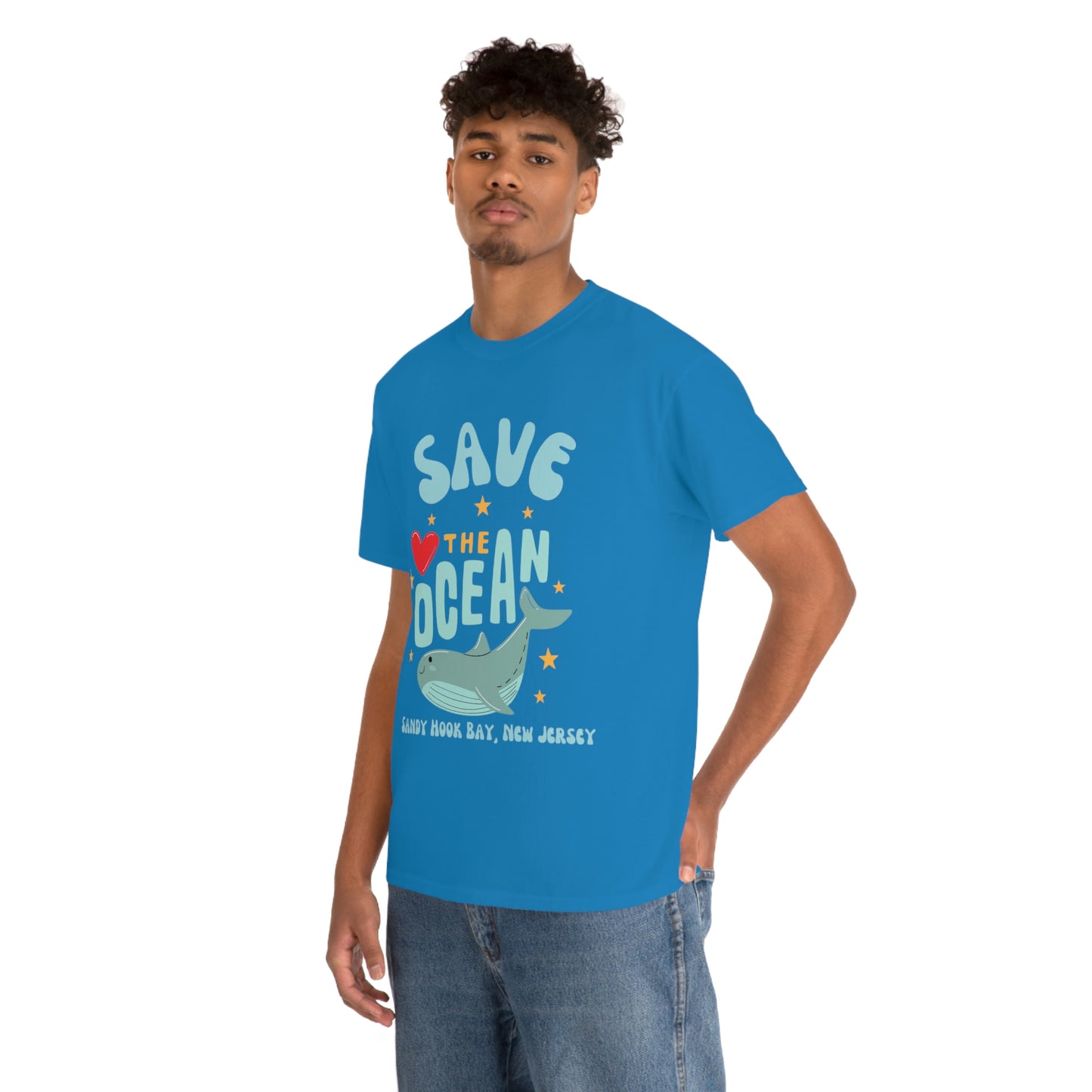 ‘Save the Ocean. Sandy Hook Bay, New Jersey’  ORIGINAL DESIGN Heavy Cotton Tee