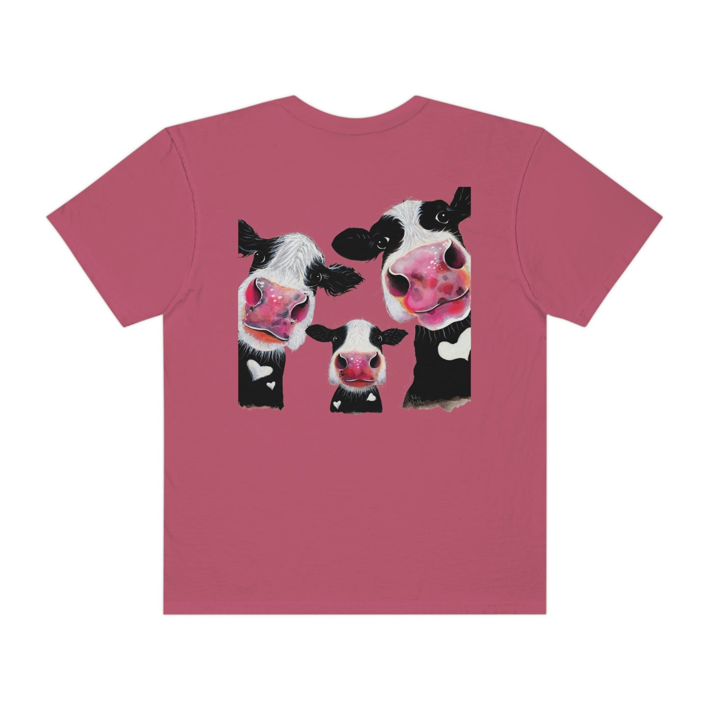 ‘For the Love of COW’s’ printed Front & Back. Unisex Garment-Dyed T-shirt