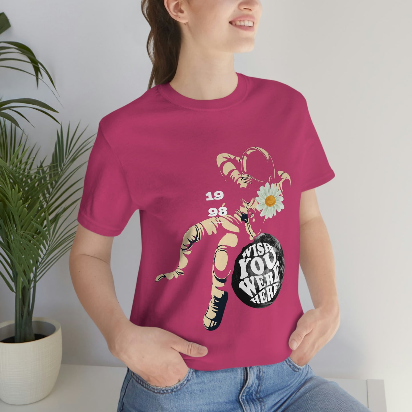 Camiseta de manga corta de jersey unisex "Ojalá estuvieras aquí"