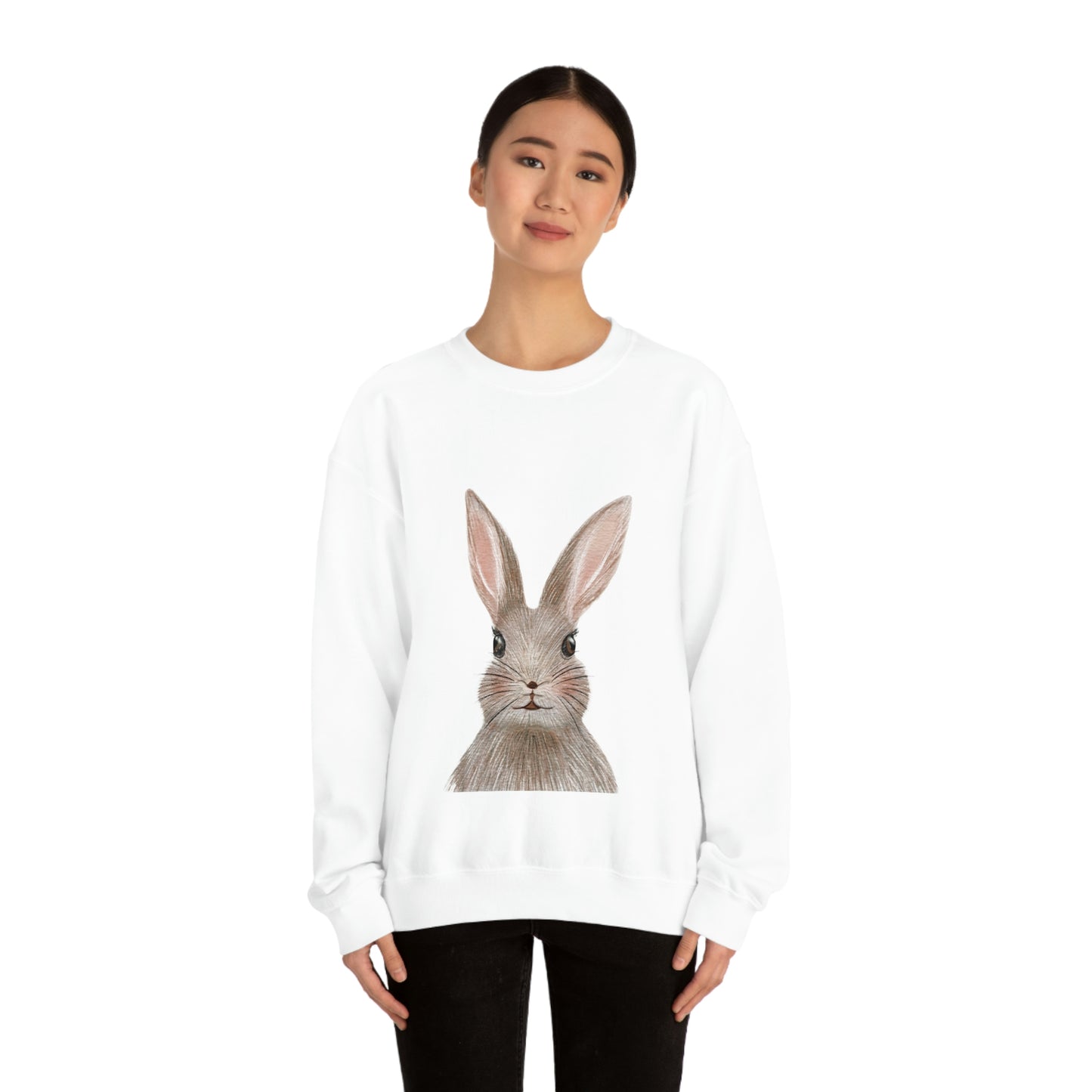 ‘Bunny’ Printed Front & Back.  Unisex Heavy Blend™ Crewneck Sweatshirt