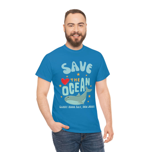 ‘Save the Ocean. Sandy Hook Bay, New Jersey’  ORIGINAL DESIGN Heavy Cotton Tee