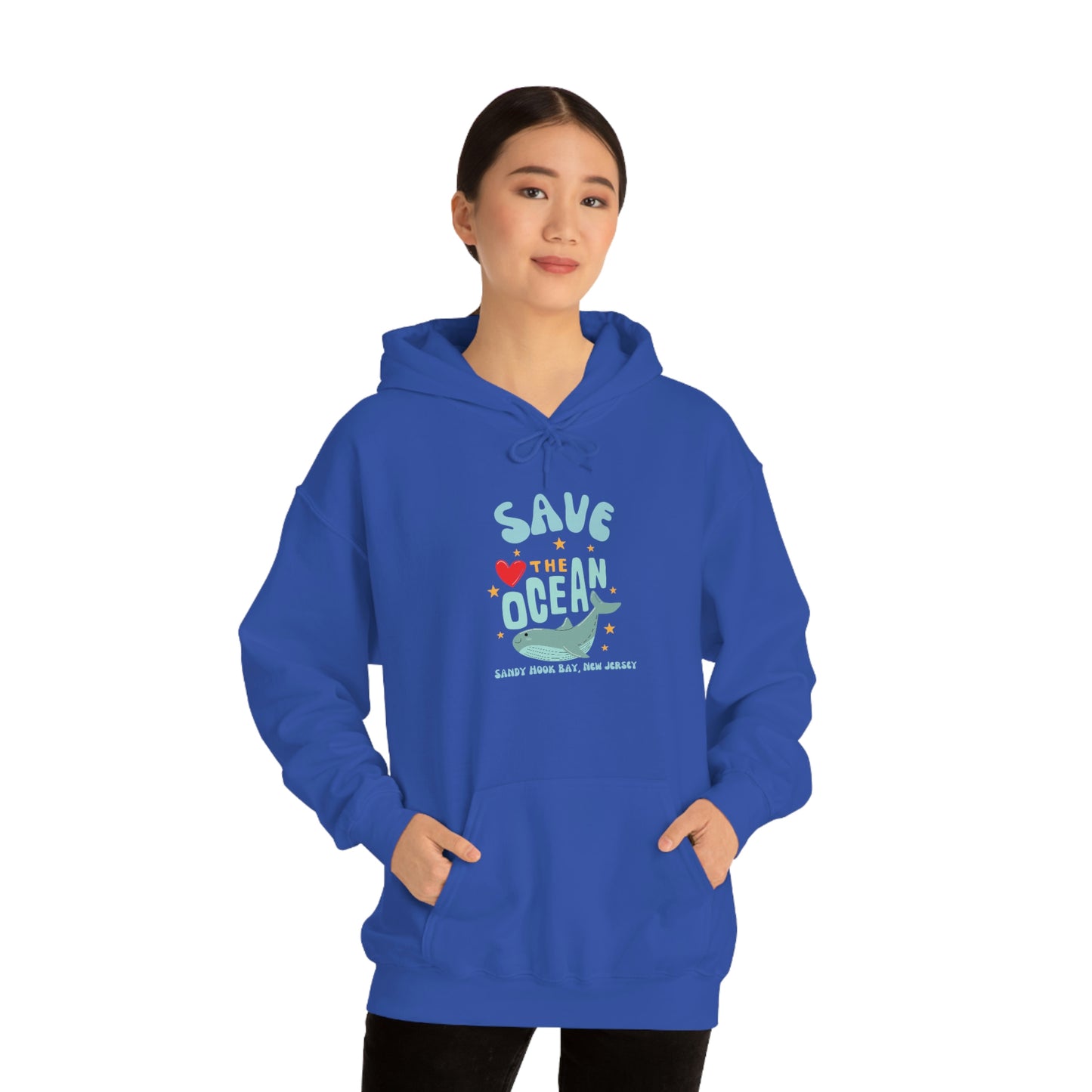 ‘Save the Ocean. Sandy Hook Bay, N.J’ ORIGINAL DESIGN Unisex Heavy Blend™ Hooded Sweatshirt