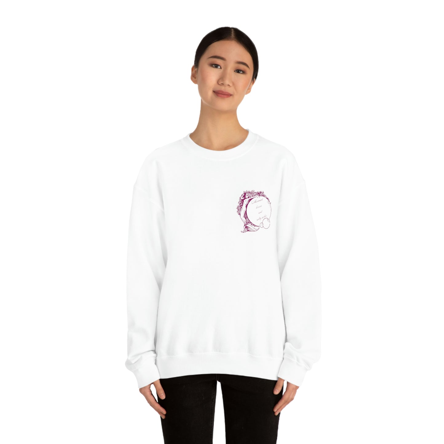 ‘Mermaid kisses and Salty Wishes’ Printed Front & Back. Unisex Heavy Blend™ Crewneck Sweatshirt