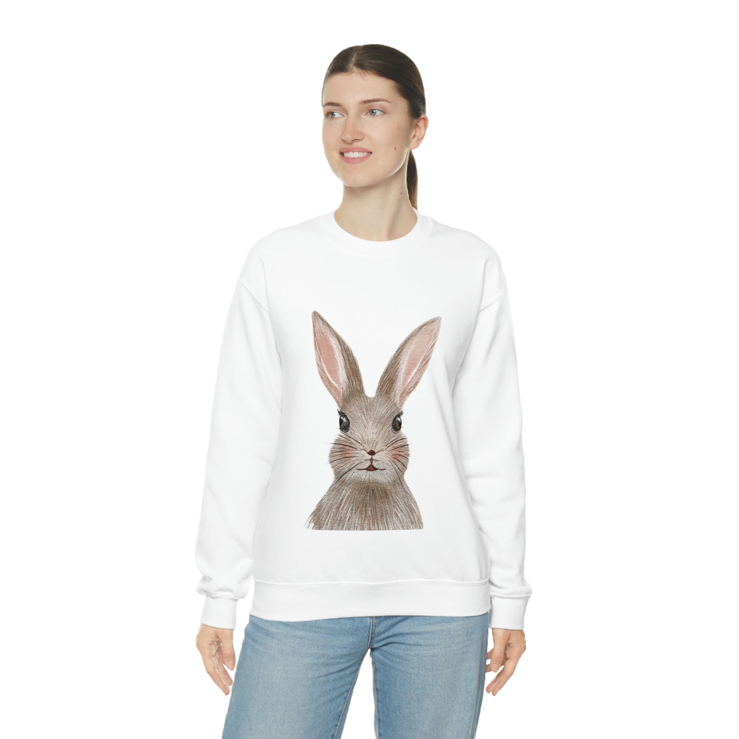 ‘Bunny’ Printed Front & Back.  Unisex Heavy Blend™ Crewneck Sweatshirt