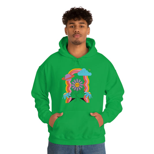 Sudadera con capucha 'Flower Power' impresa en ambos lados Unisex Heavy Blend™