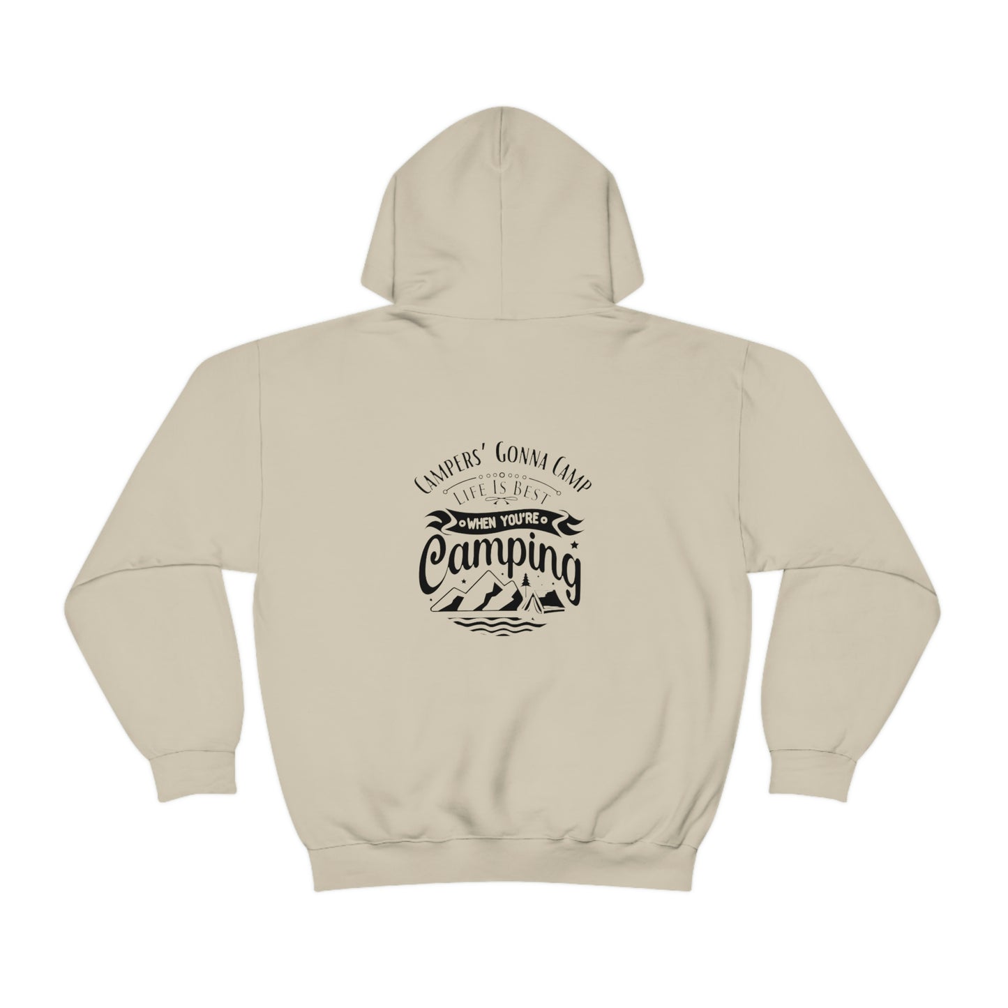 ‘Campers Gonna Camp’ Printed Front & Back.  Unisex Heavy Blend™ Hooded Sweatshirt