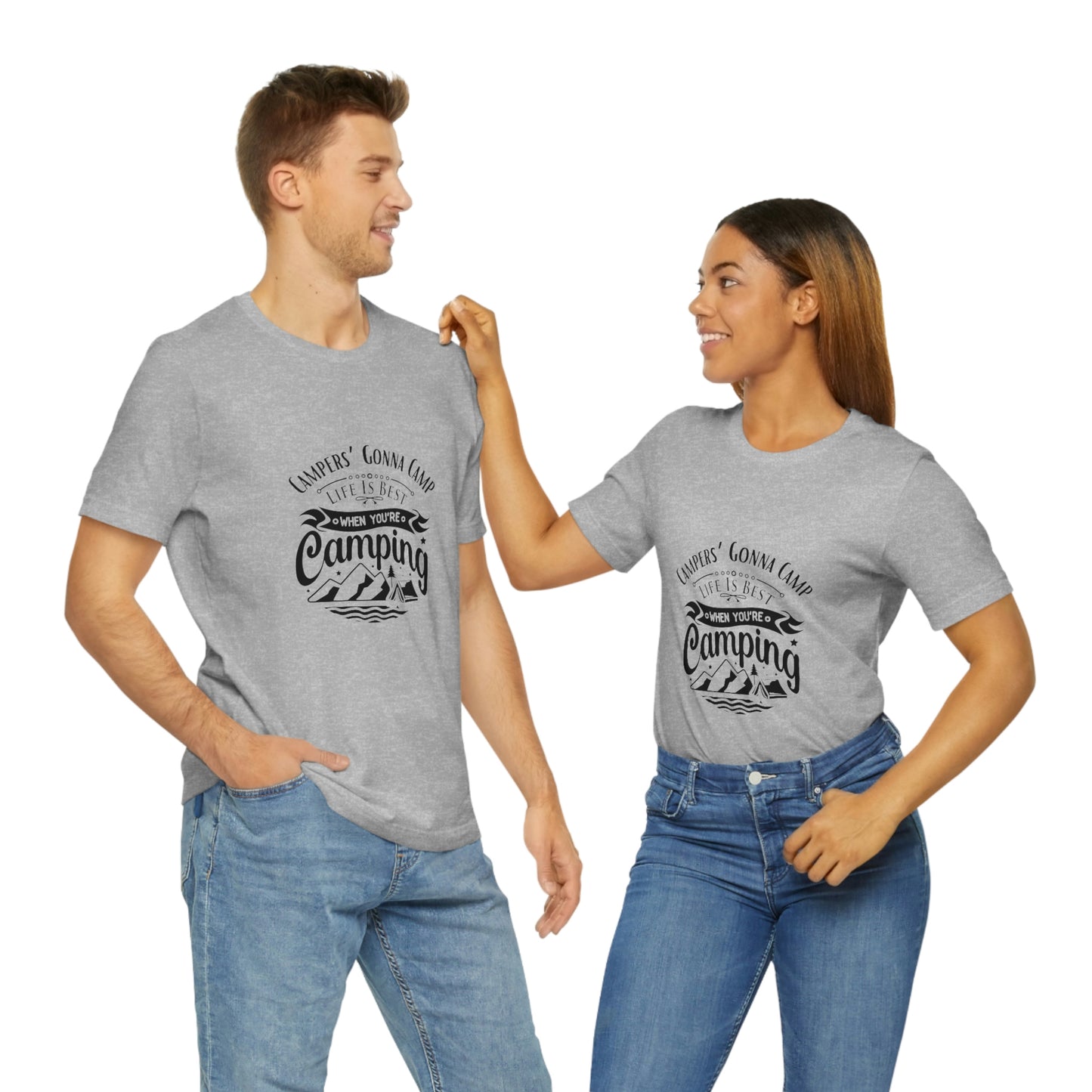 ‘Campers gonna camp’ Unisex Jersey Short Sleeve Tee