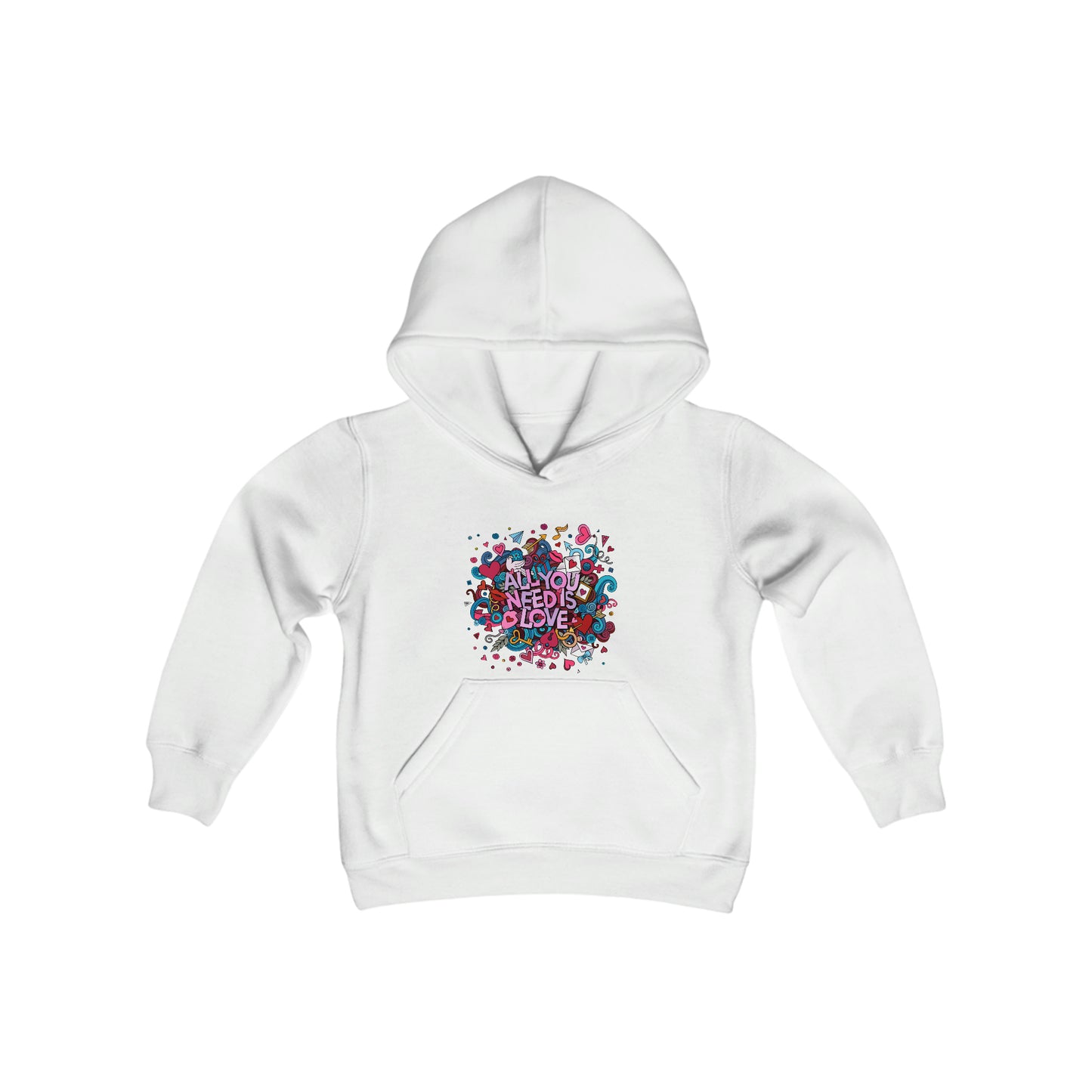 ‘All you need is Love’  Youth Heavy Blend Hooded Sweatshirt