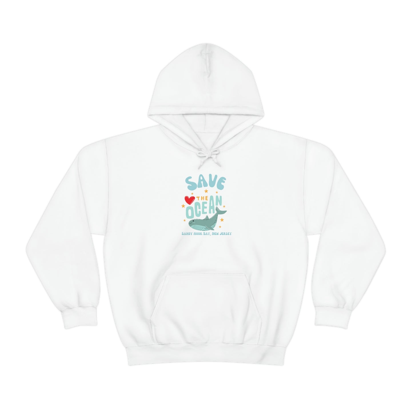 ‘Save the Ocean. Sandy Hook Bay, N.J’ ORIGINAL DESIGN Unisex Heavy Blend™ Hooded Sweatshirt