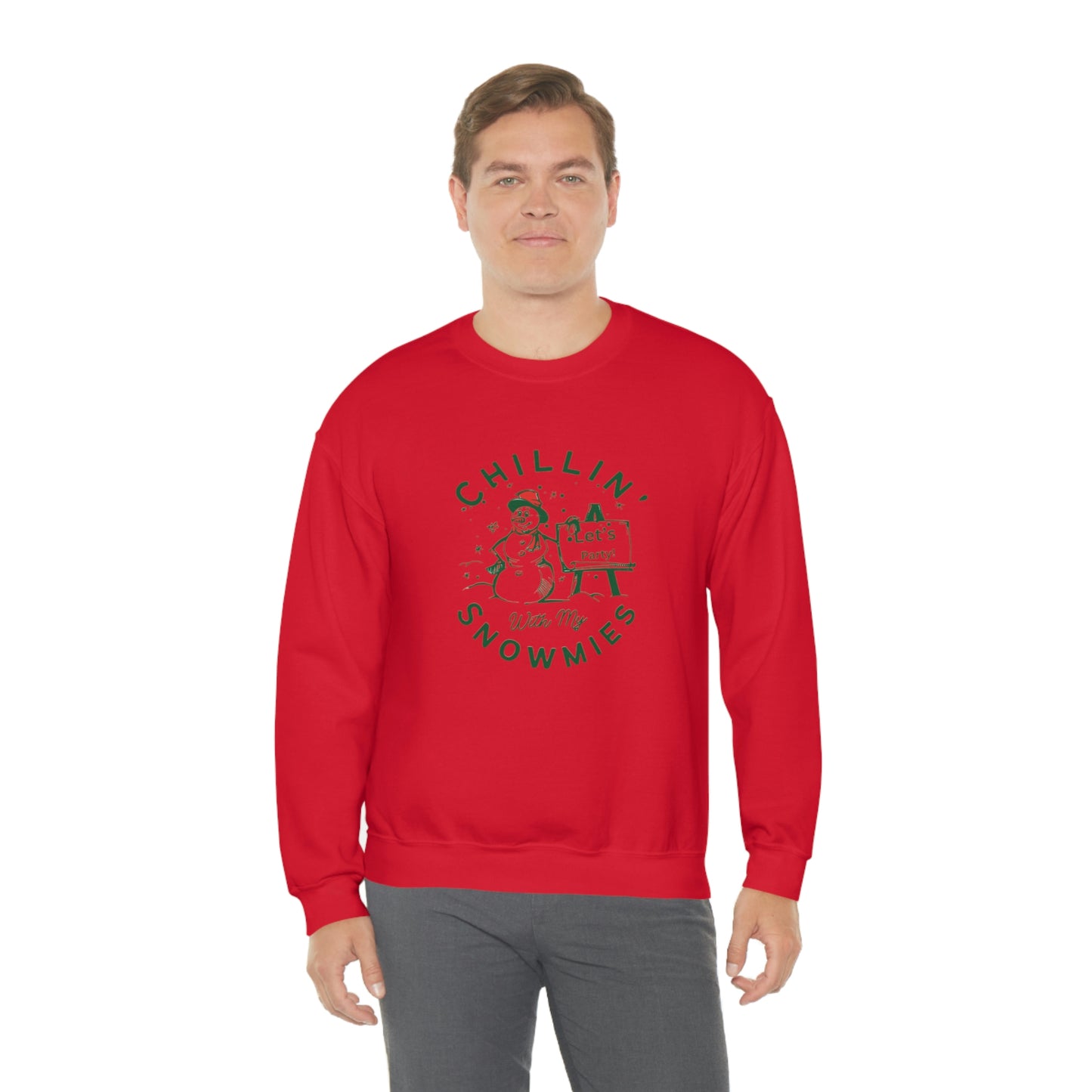 ‘Chillin’ With My Snowmies’ Unisex Heavy Blend™ Crewneck Sweatshirt