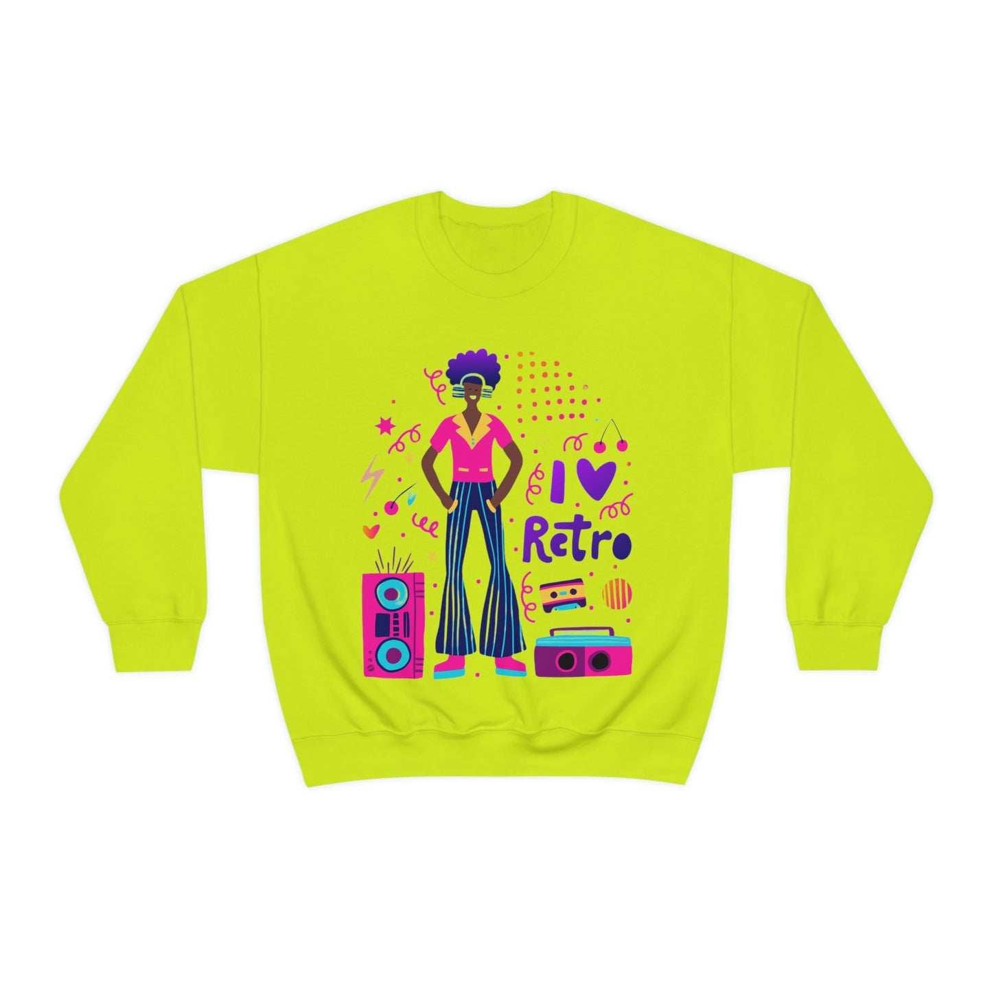 Sudadera de cuello redondo unisex Heavy Blend™ 'I love Retro'