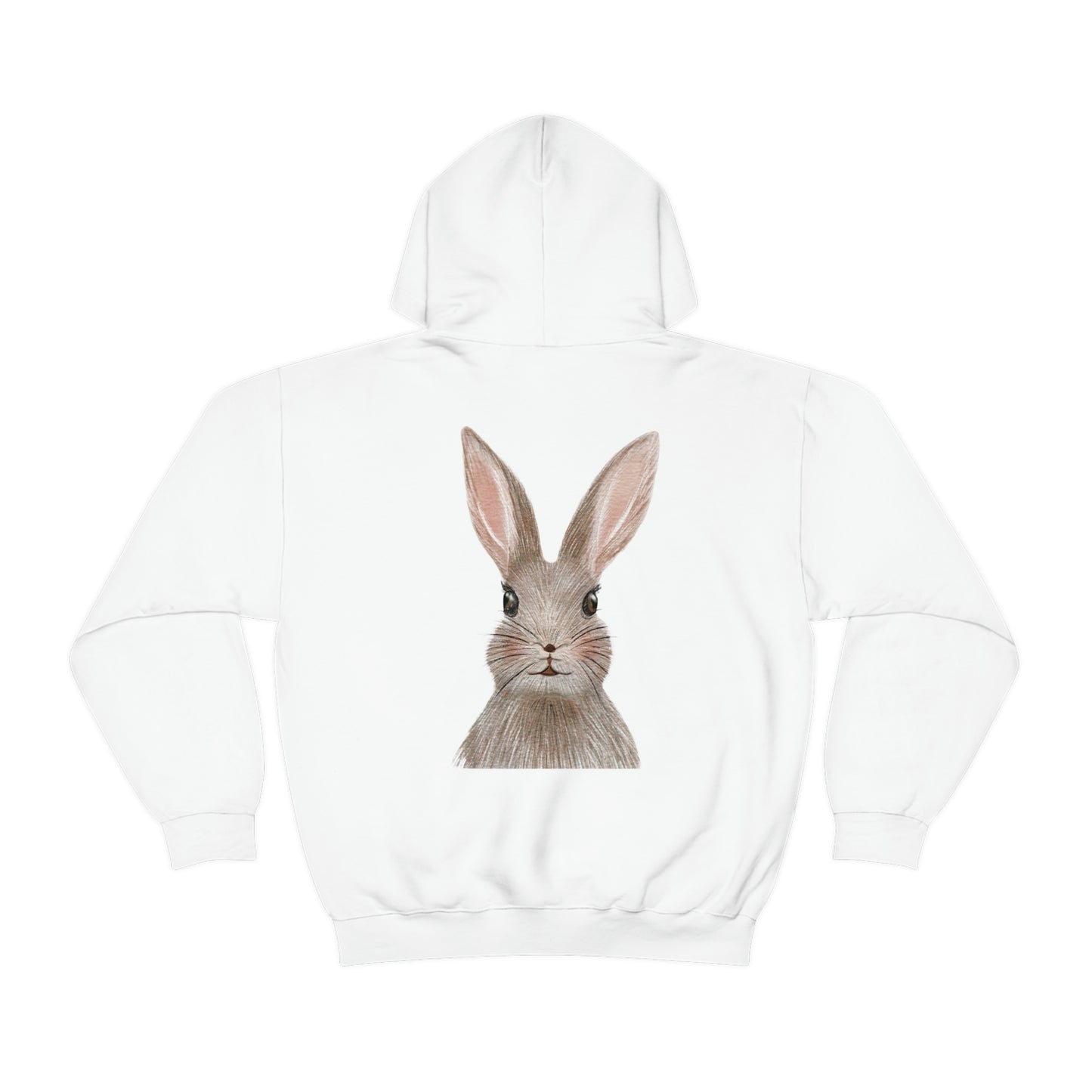 ‘Bunny’ Printed Front & Back.  Unisex Heavy Blend™ Hooded Sweatshirt