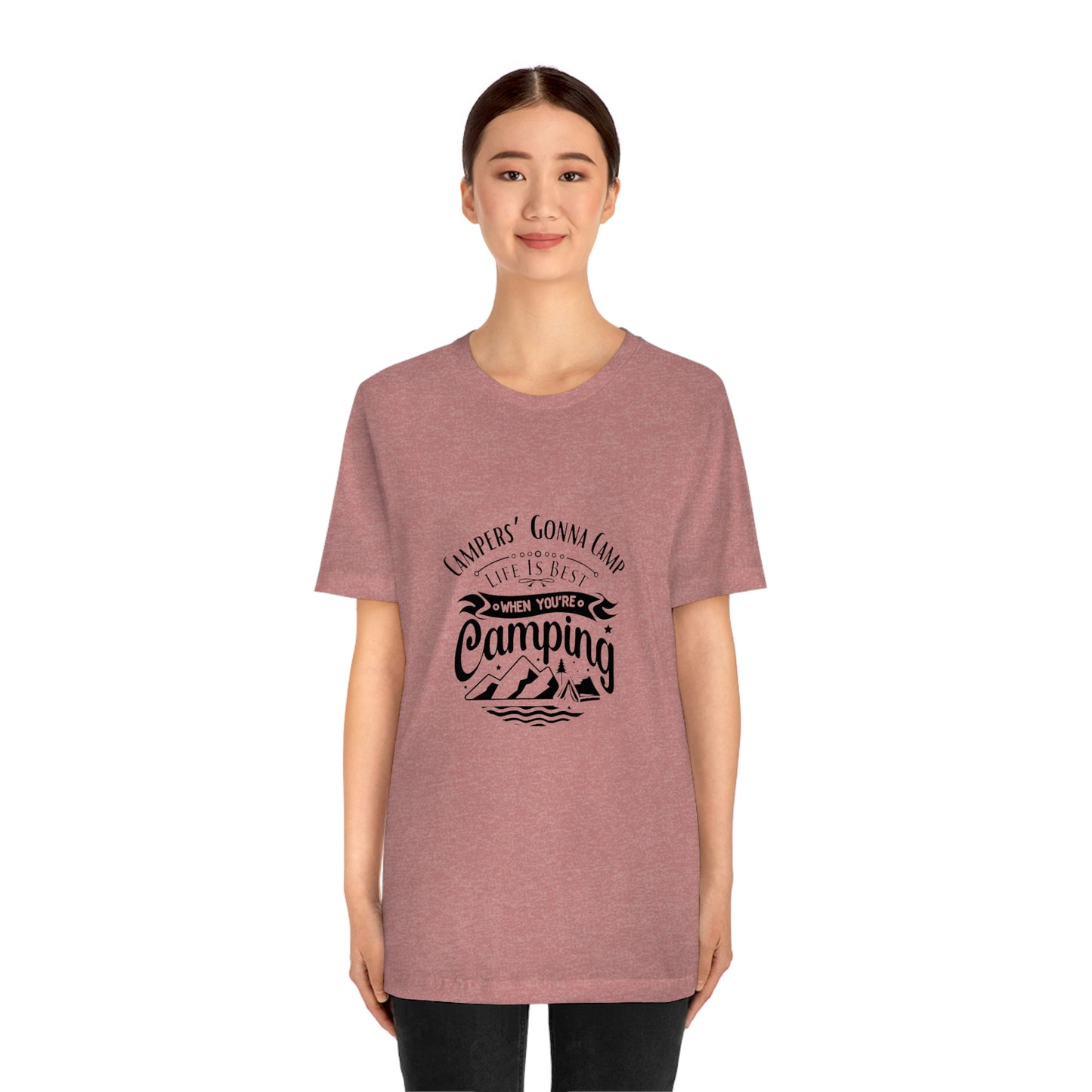 ‘Campers gonna camp’ Unisex Jersey Short Sleeve Tee