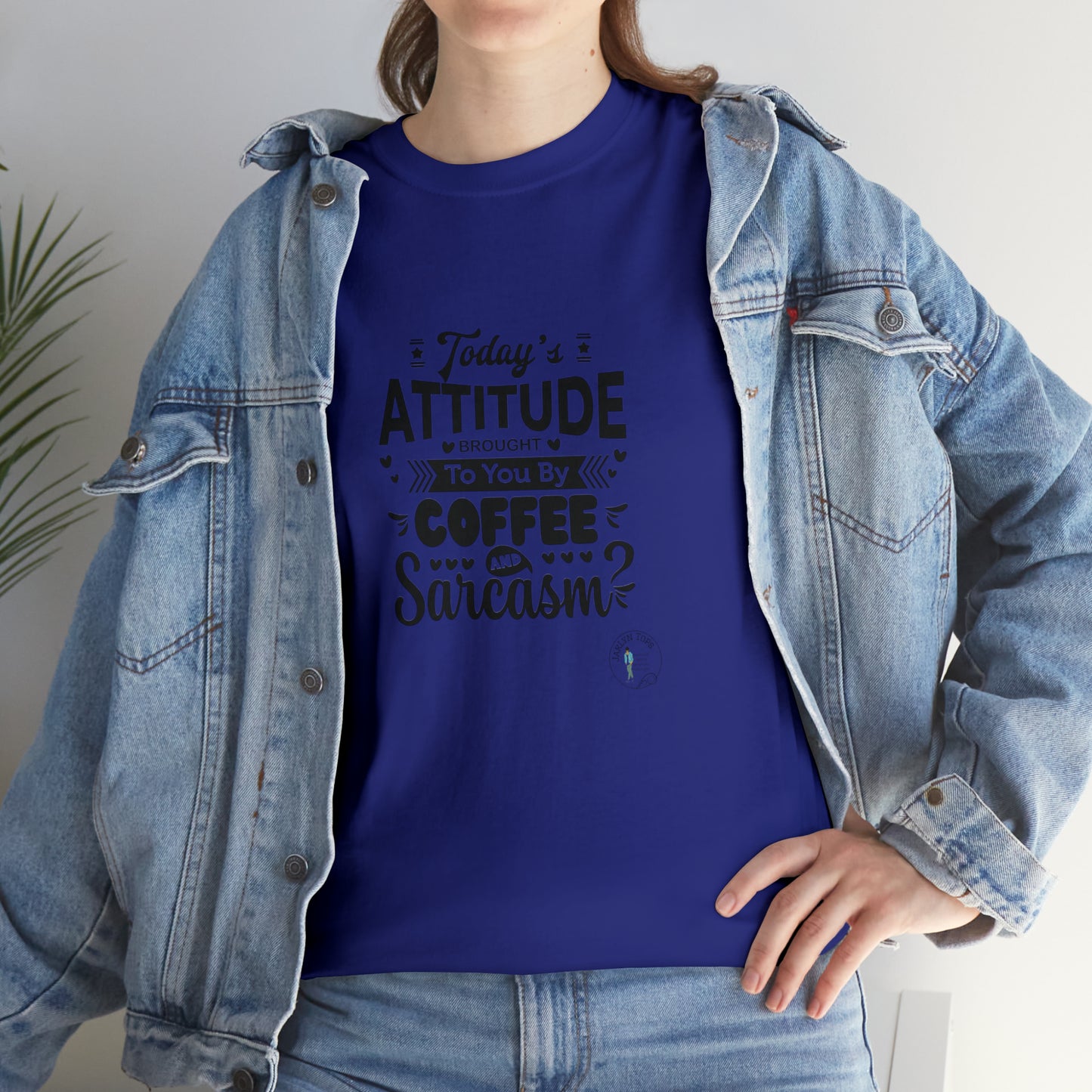 ‘Todays attitude brought to you by Coffee and Sarcasm’ Unisex Heavy Cotton Tee