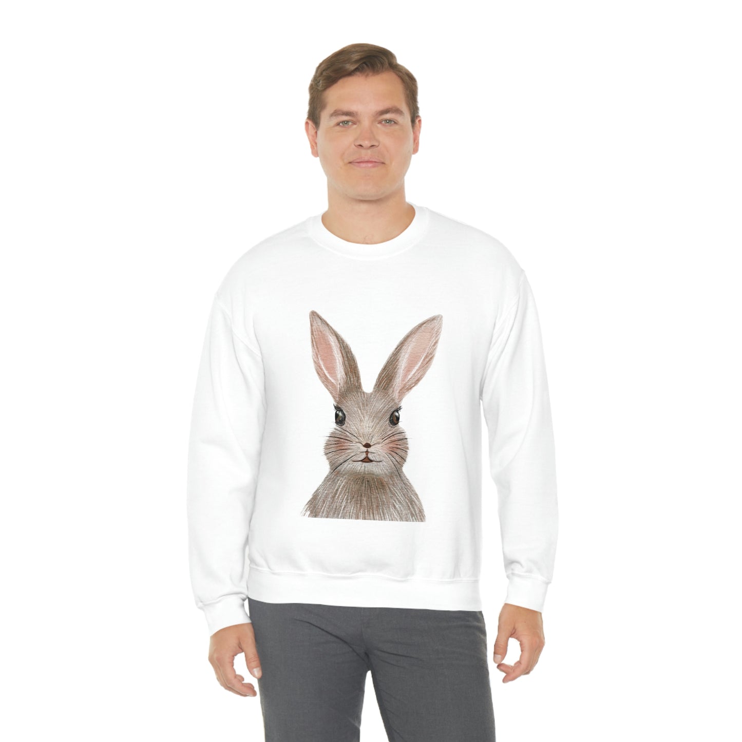 ‘Bunny’ Printed Front & Back.  Unisex Heavy Blend™ Crewneck Sweatshirt