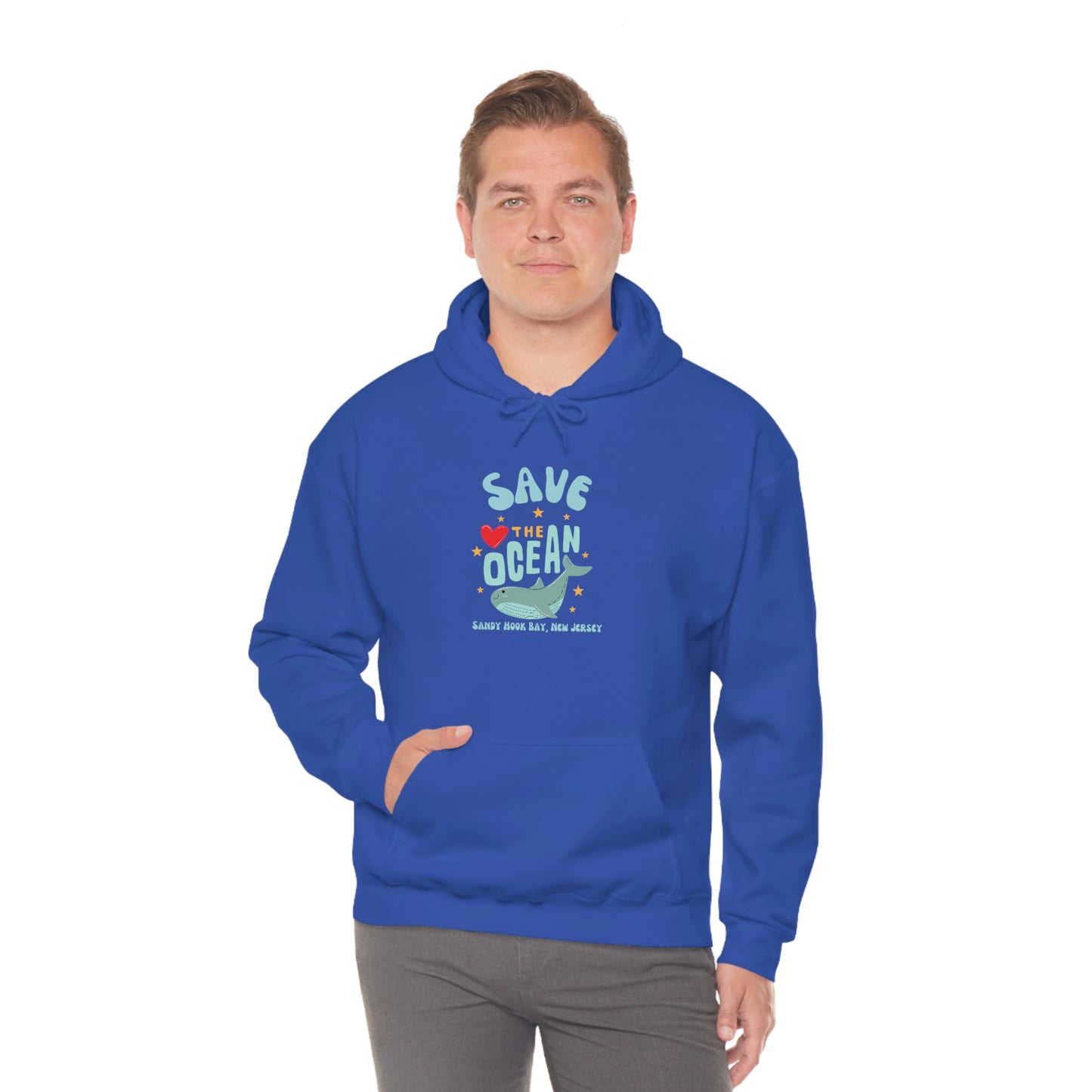 ‘Save the Ocean. Sandy Hook Bay, N.J’ ORIGINAL DESIGN Unisex Heavy Blend™ Hooded Sweatshirt