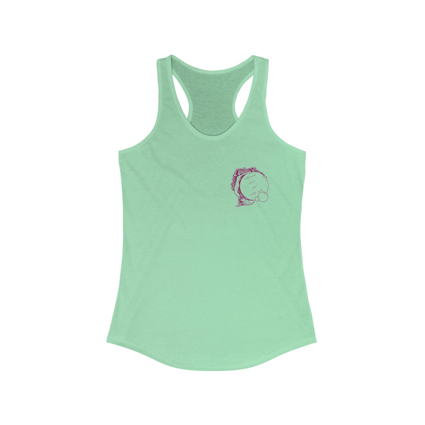 ‘Mermaid kisses and Salty Wishes’ Printed Front & Back. Women's Ideal Racerback Tank
