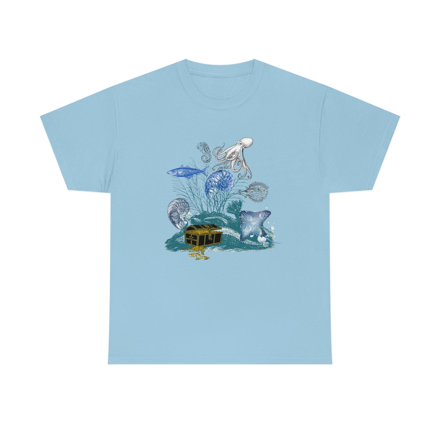 ‘Under The Sea’ Printed Front & Back  Unisex Heavy Cotton Tee