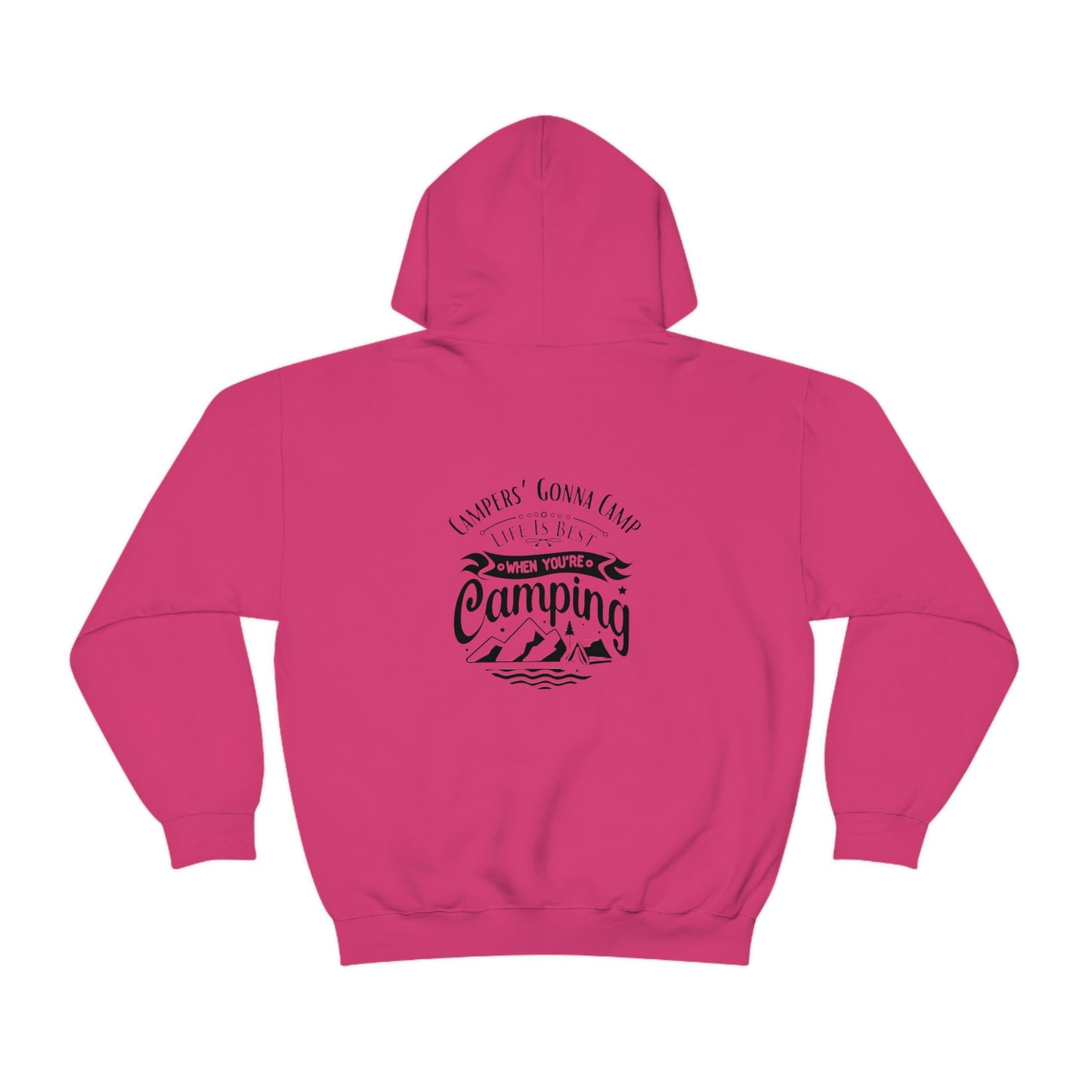‘Campers Gonna Camp’ Printed Front & Back.  Unisex Heavy Blend™ Hooded Sweatshirt