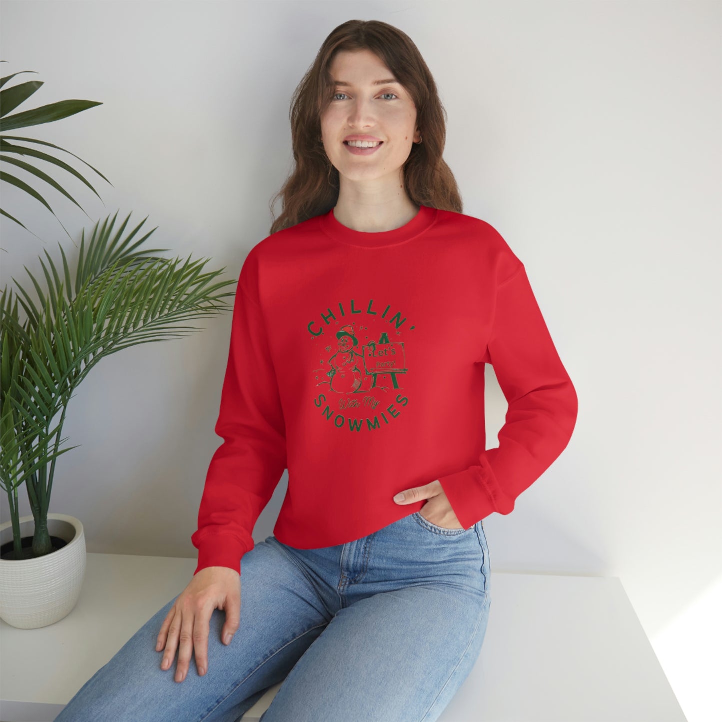 ‘Chillin’ With My Snowmies’ Unisex Heavy Blend™ Crewneck Sweatshirt