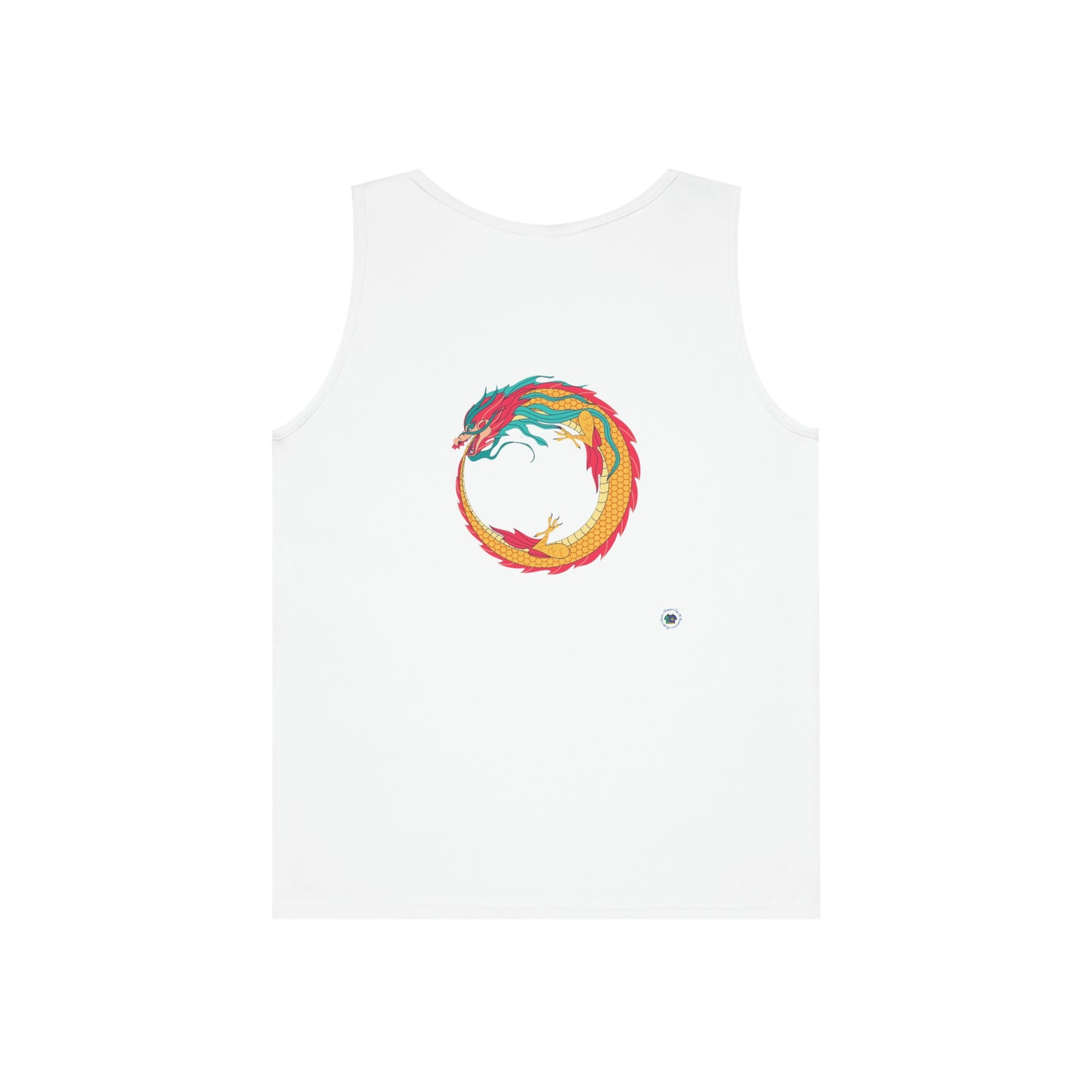 ‘The Ouroboros’ symbol of rebirth, eternity, protection, self-reliance & unity. Printed Front, Back. Unisex Heavy Cotton Tank Top