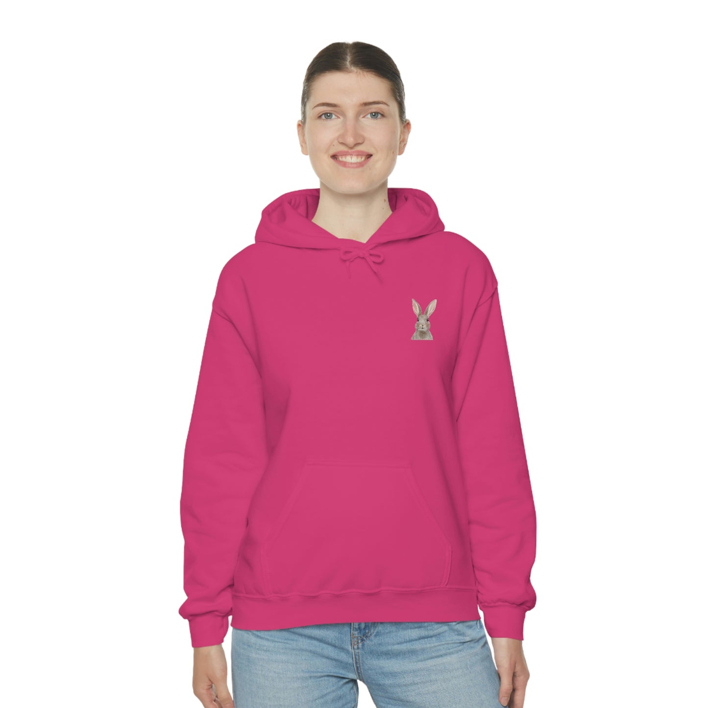 ‘Bunny’ Printed Front & Back.  Unisex Heavy Blend™ Hooded Sweatshirt