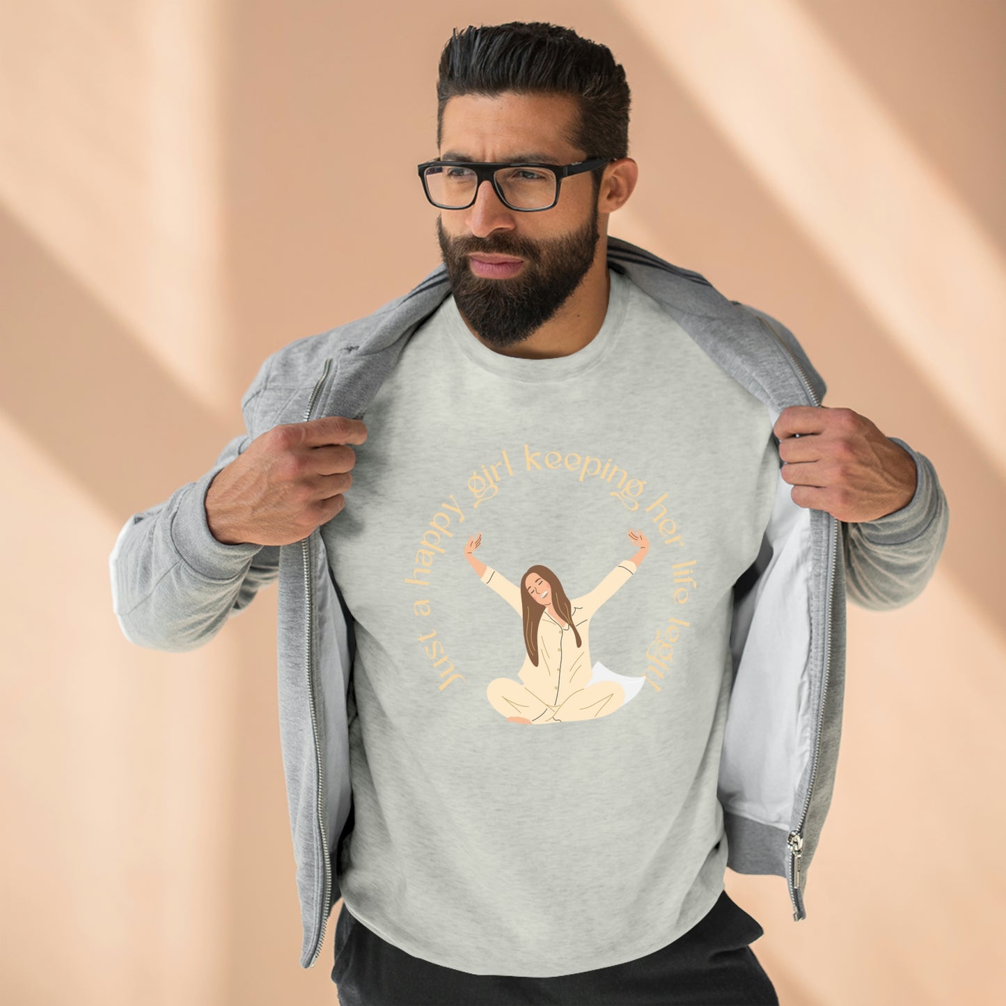 ‘Just a happy girl keeping her life legit’  Unisex Premium Crewneck Sweatshirt