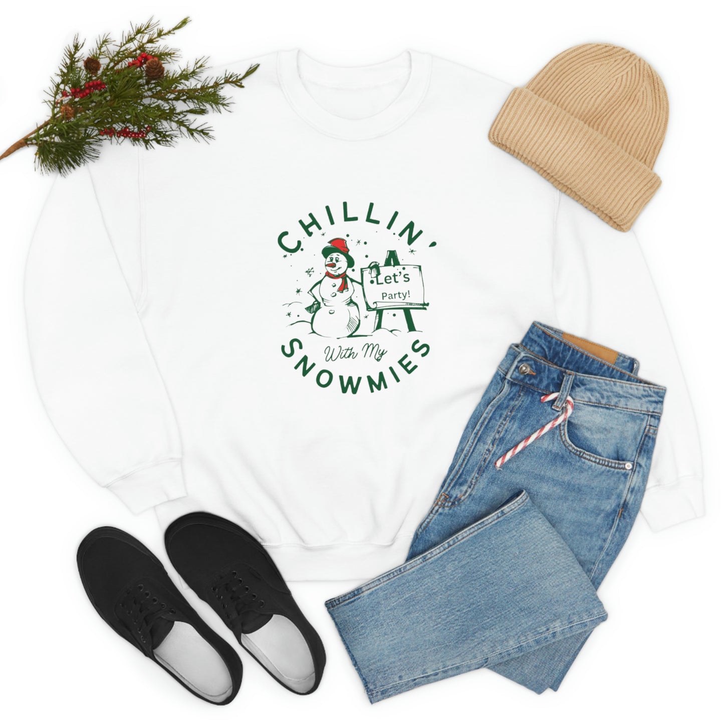 ‘Chillin’ With My Snowmies’ Unisex Heavy Blend™ Crewneck Sweatshirt
