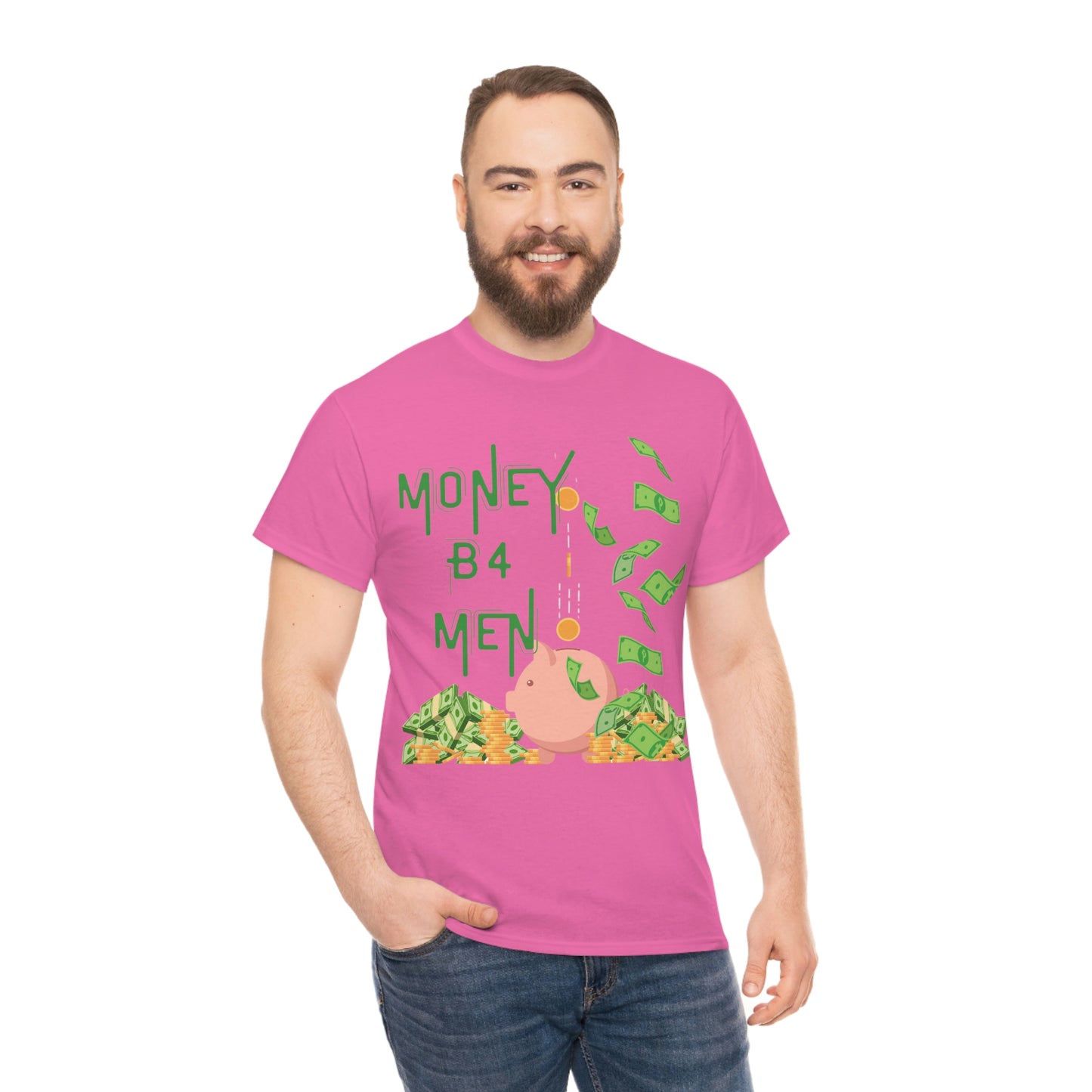 Camiseta de algodón pesado unisex 'Money B4 Men'