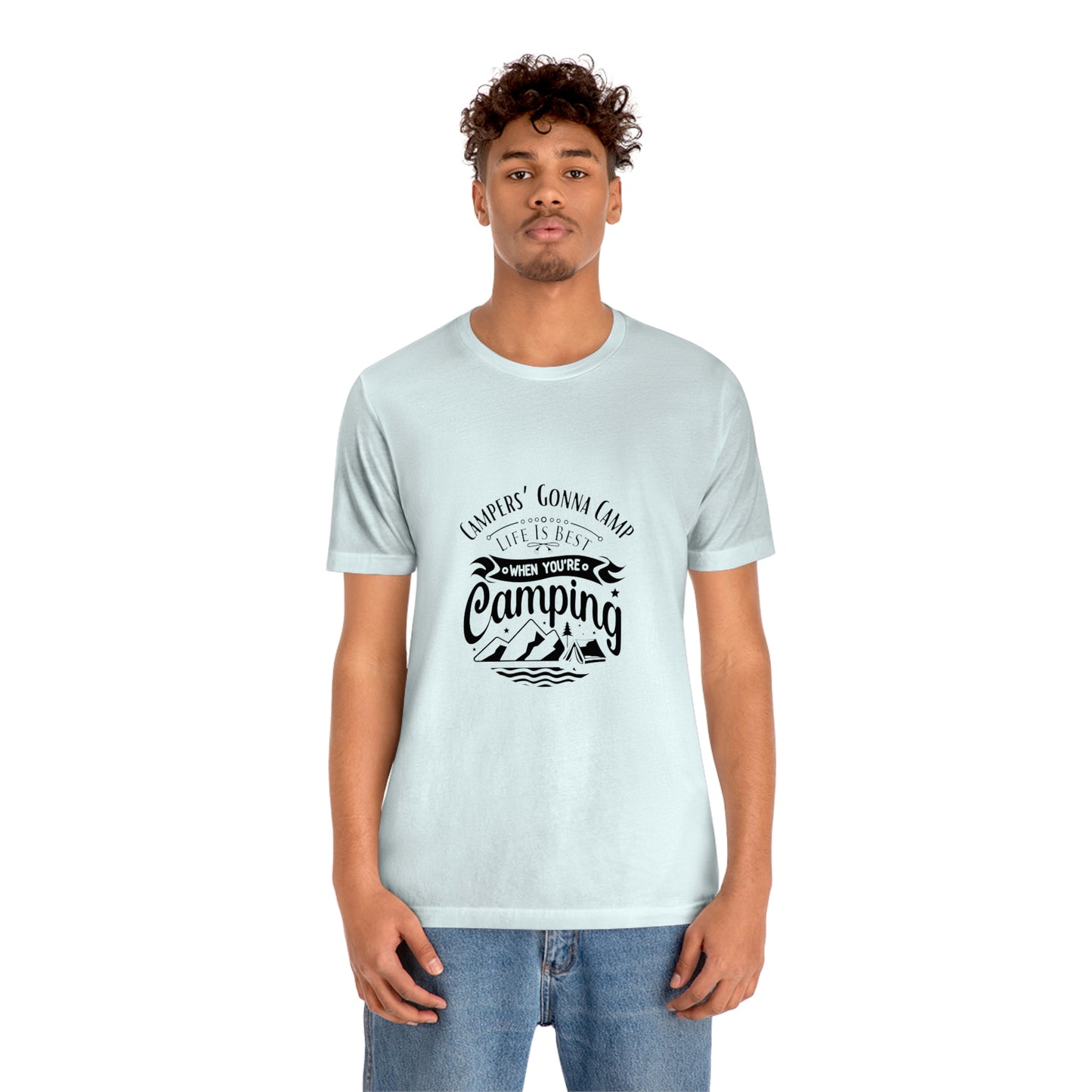 ‘Campers gonna camp’ Unisex Jersey Short Sleeve Tee