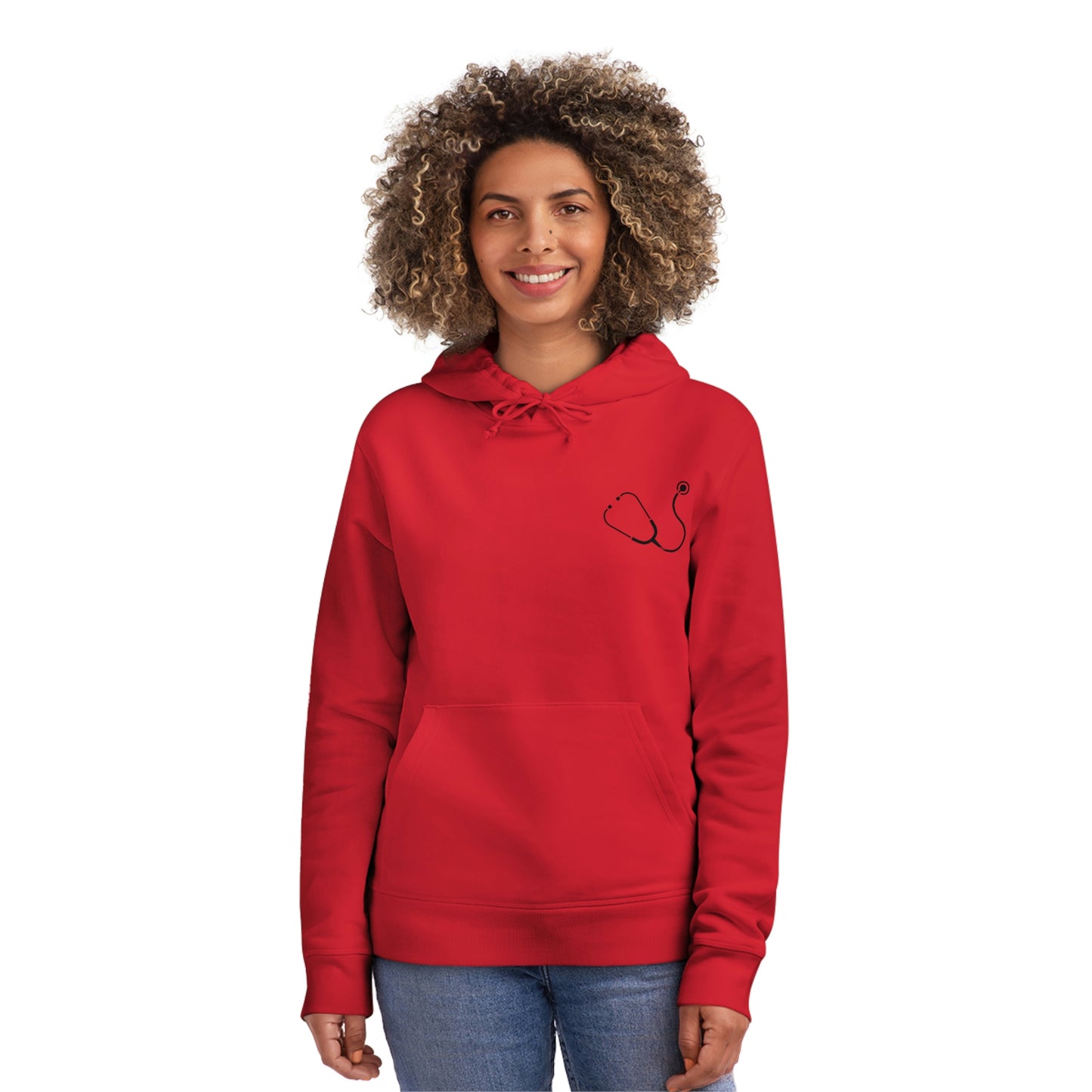 'Livin' The Nurse Life' impreso en ambos lados. Sudadera con capucha baterista unisex